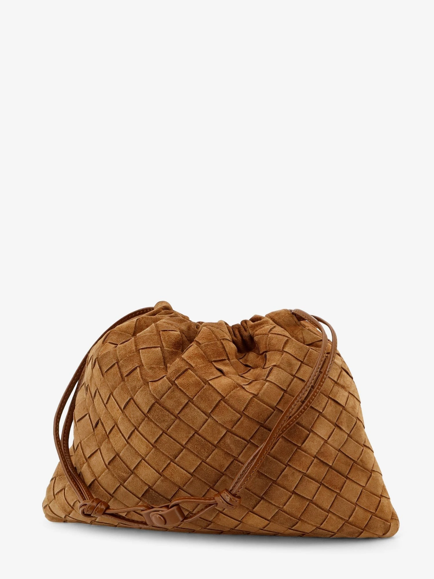 Medium Dustbag in suede with Intrecciato effect.webp