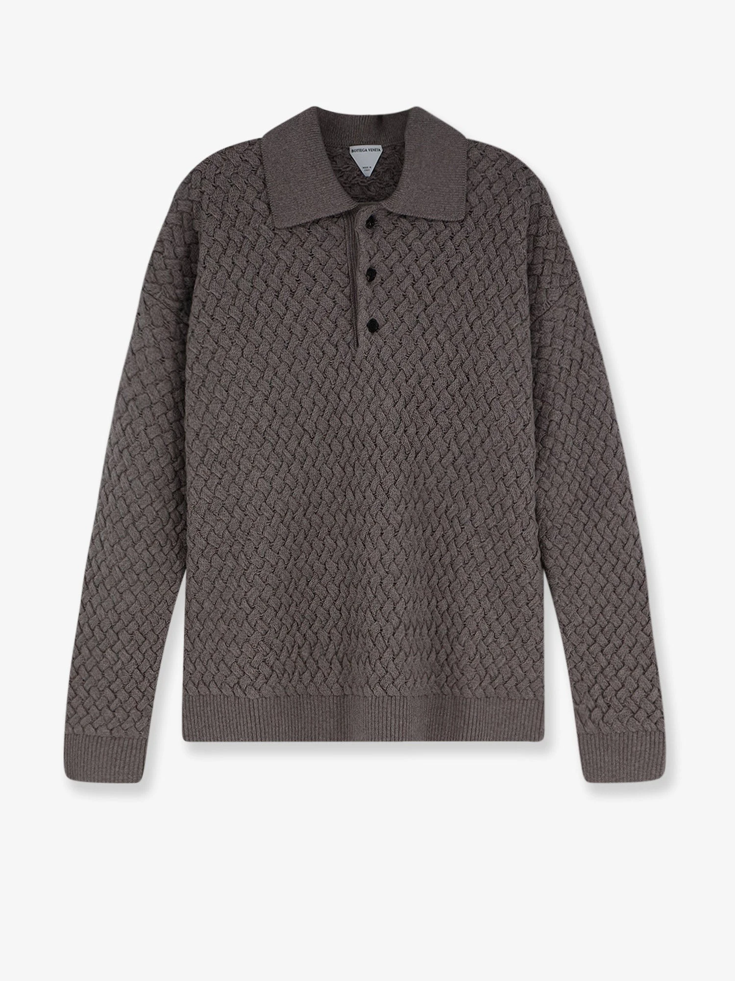Wool sweater with Intrecciato motif
