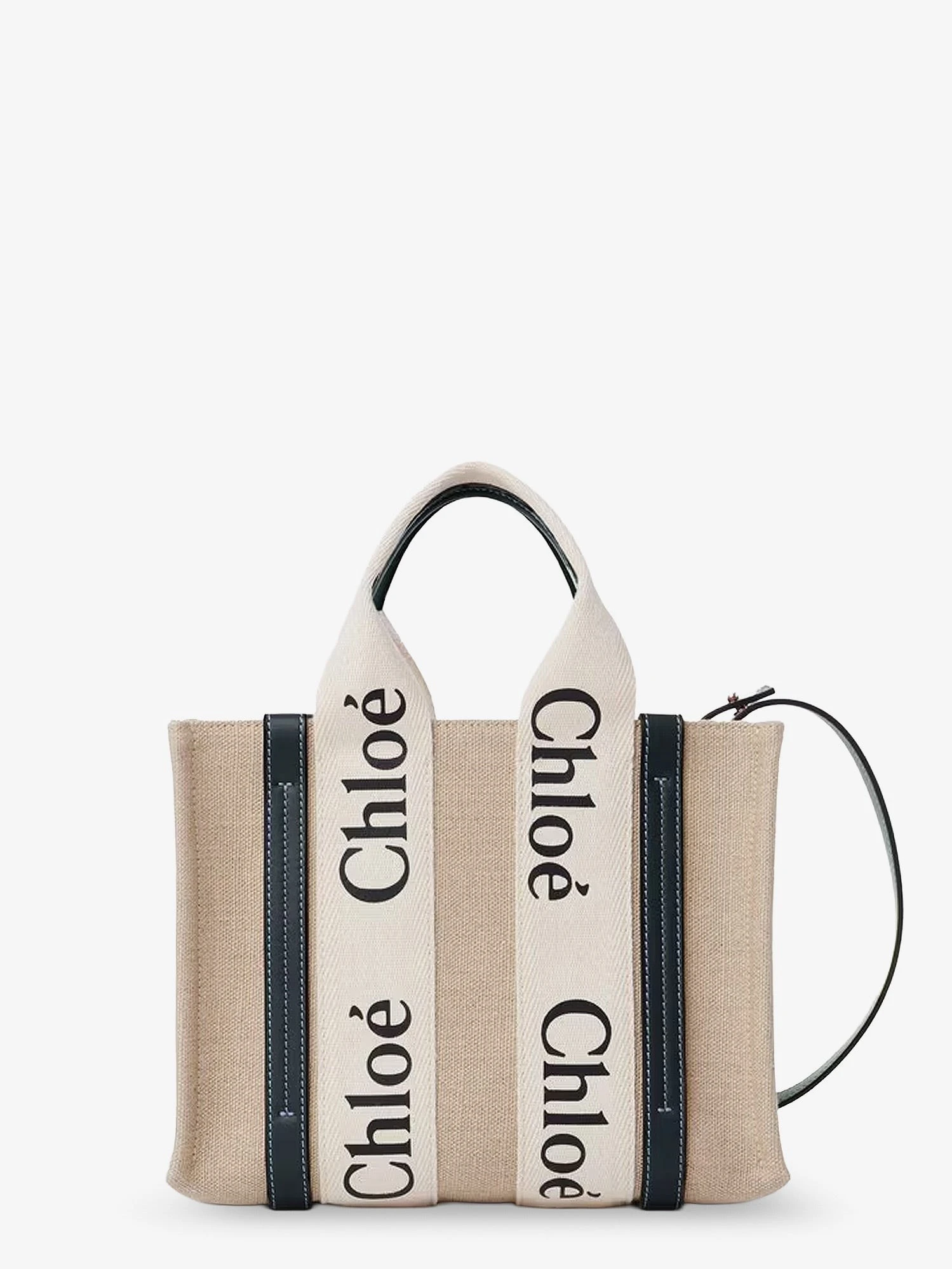 Woody linen canvas and leather crossbody bag.webp