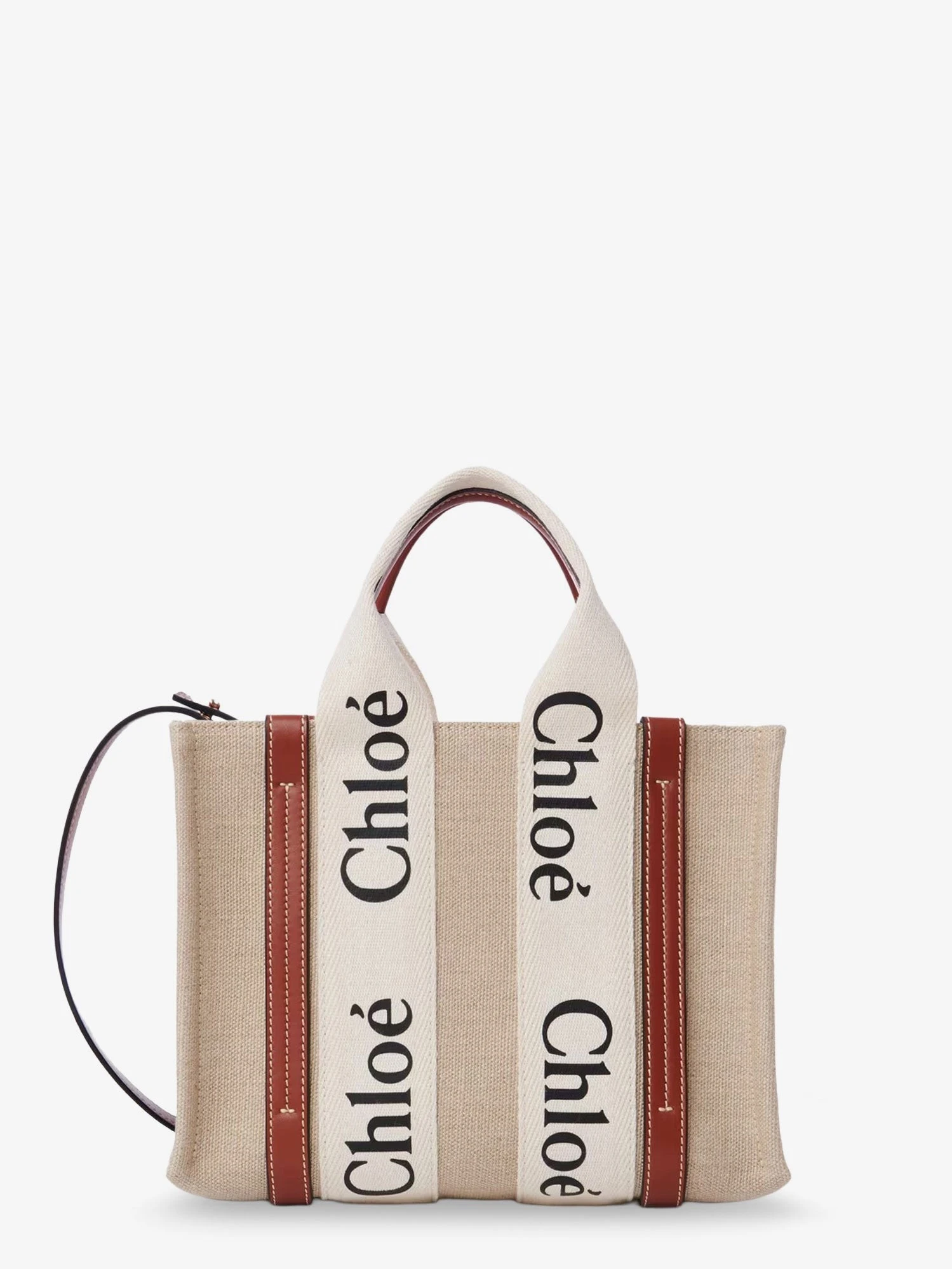 Woody linen and leather Tote Bag.webp