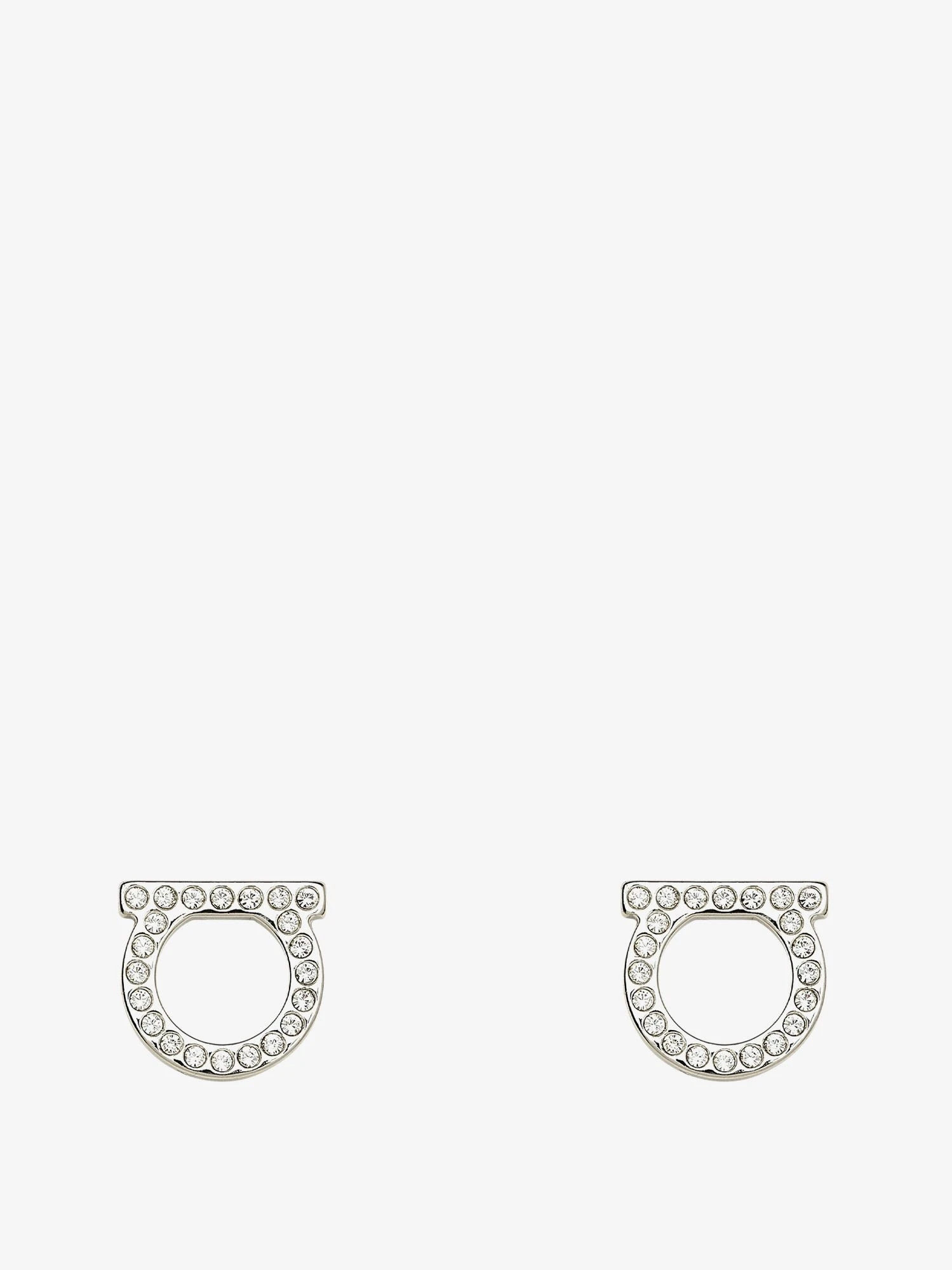 Gancini Crystals Brass Earrings