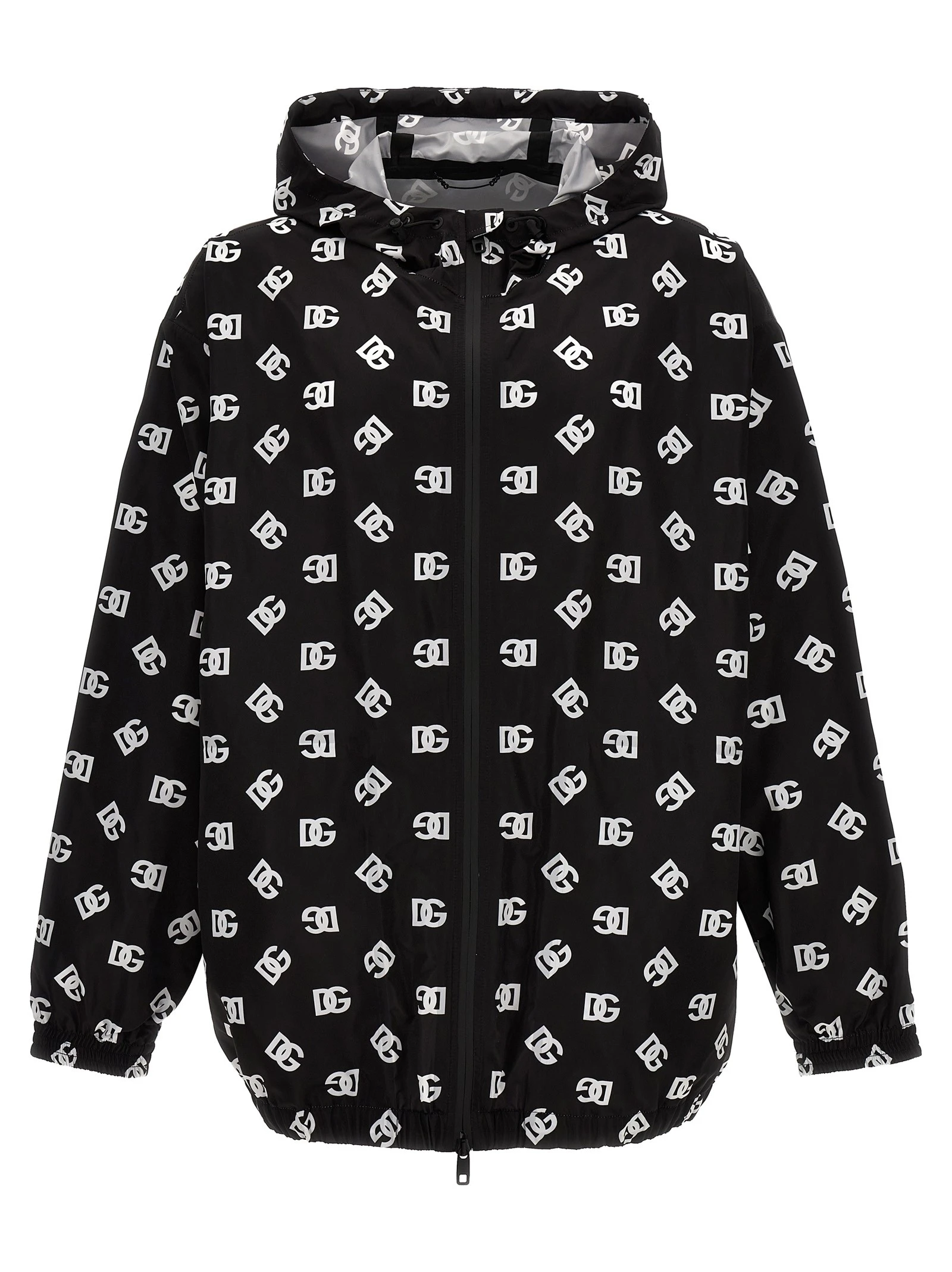 Logo print hooded jacket