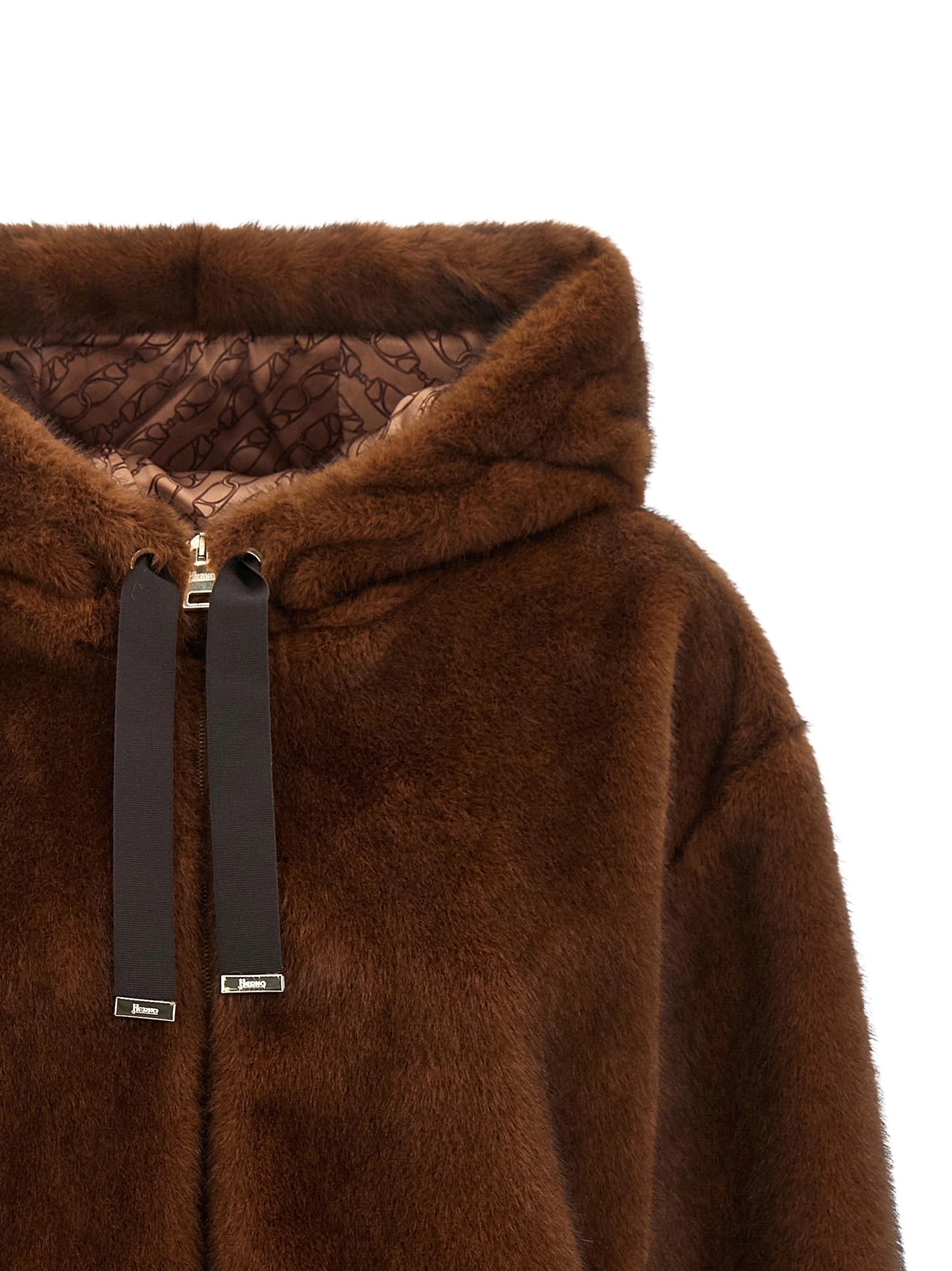 Faux fur bomber jacket