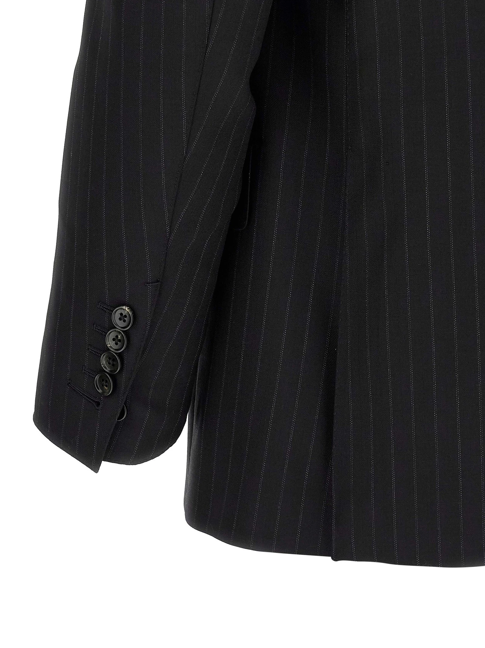 Pinstriped double-breasted dress