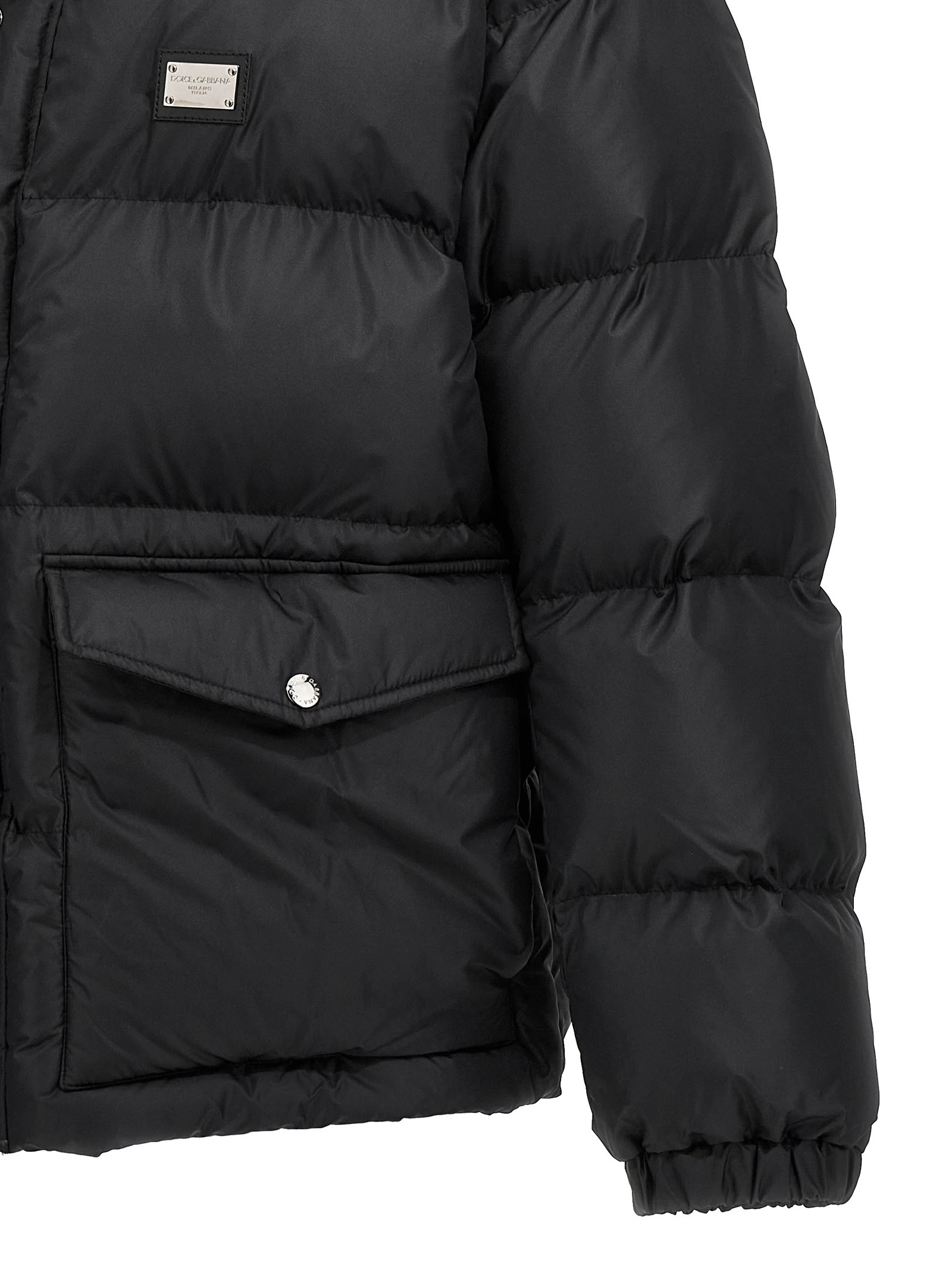 Logo plate down jacket
