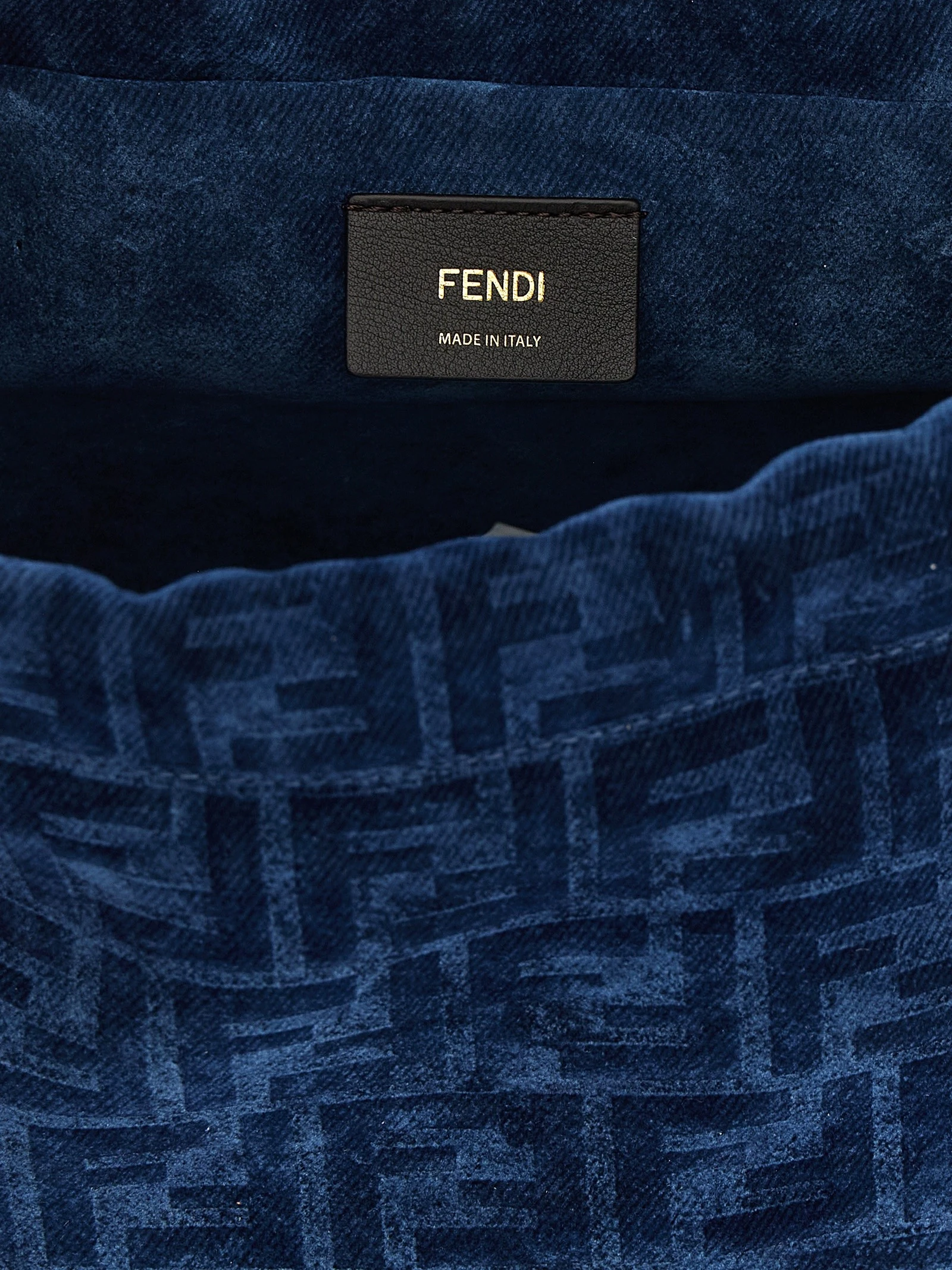 FF flocked denim backpack