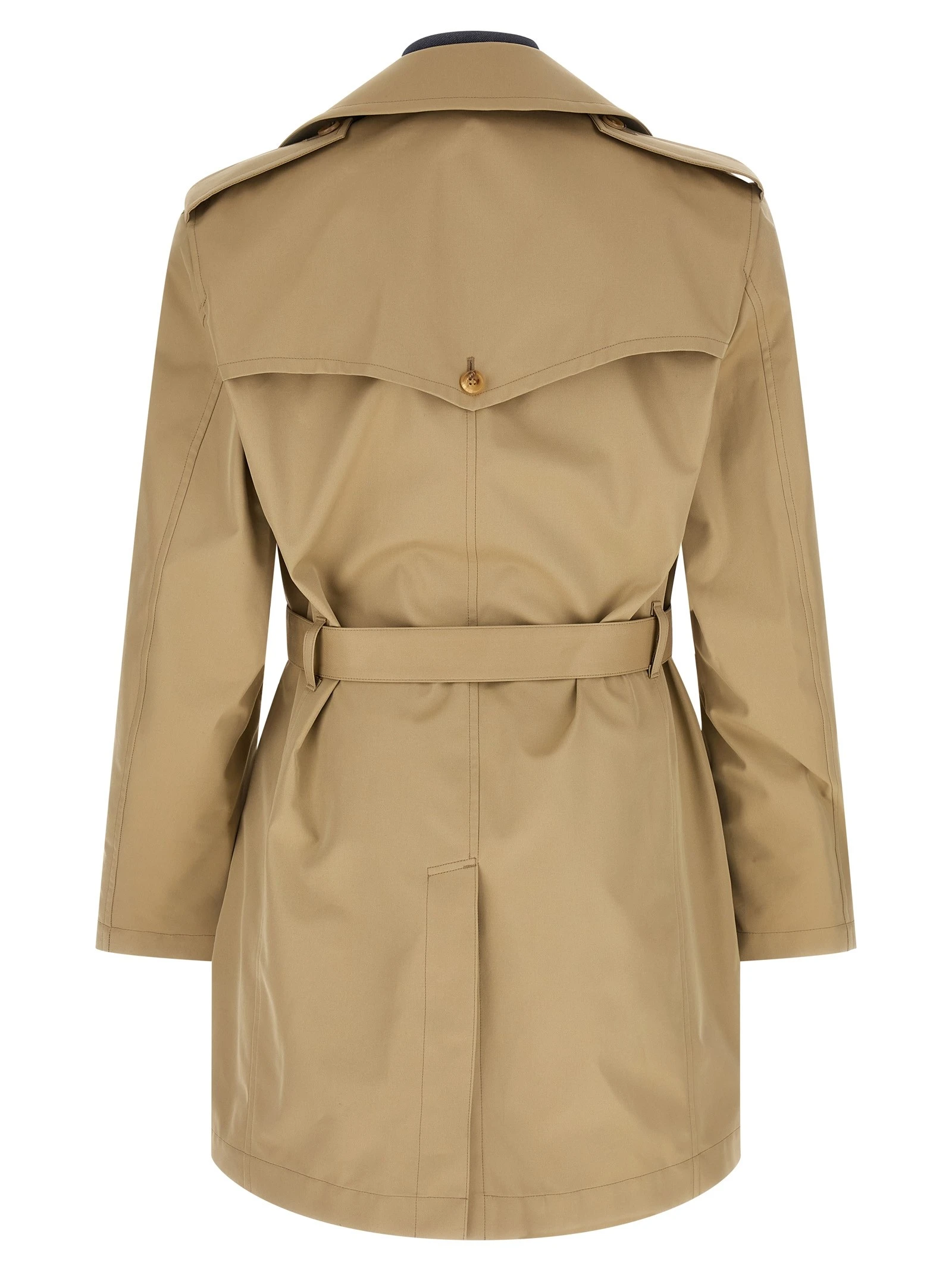 Denim insert trench coat