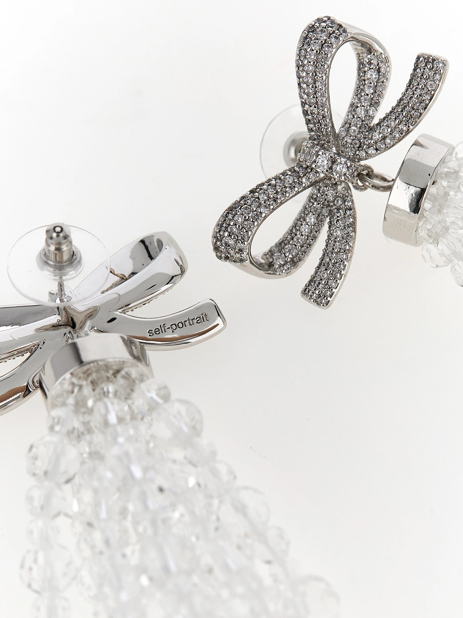 'Bow Beaded Waterfall' earrings