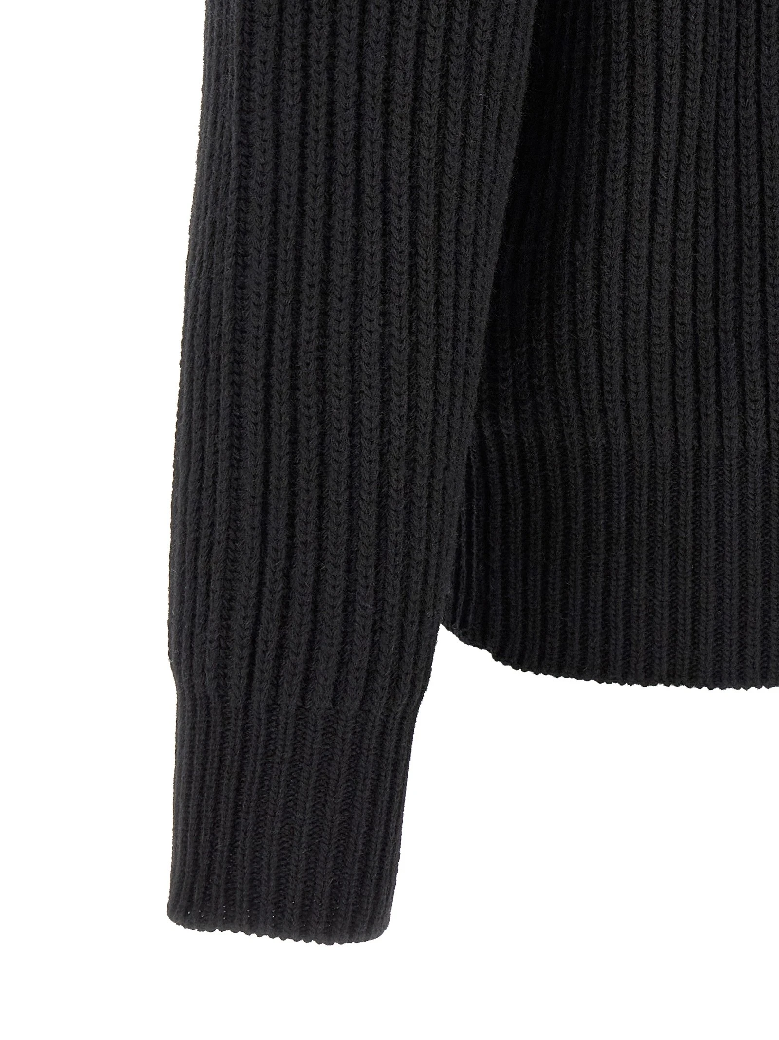 Ribbed wool blend cardigan