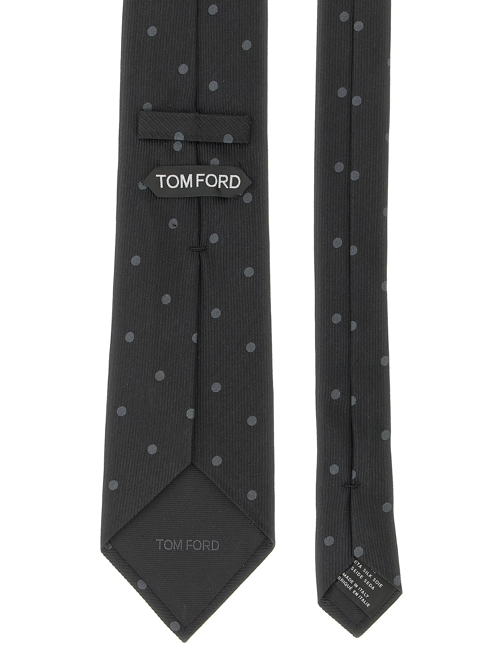 Polka dot silk tie