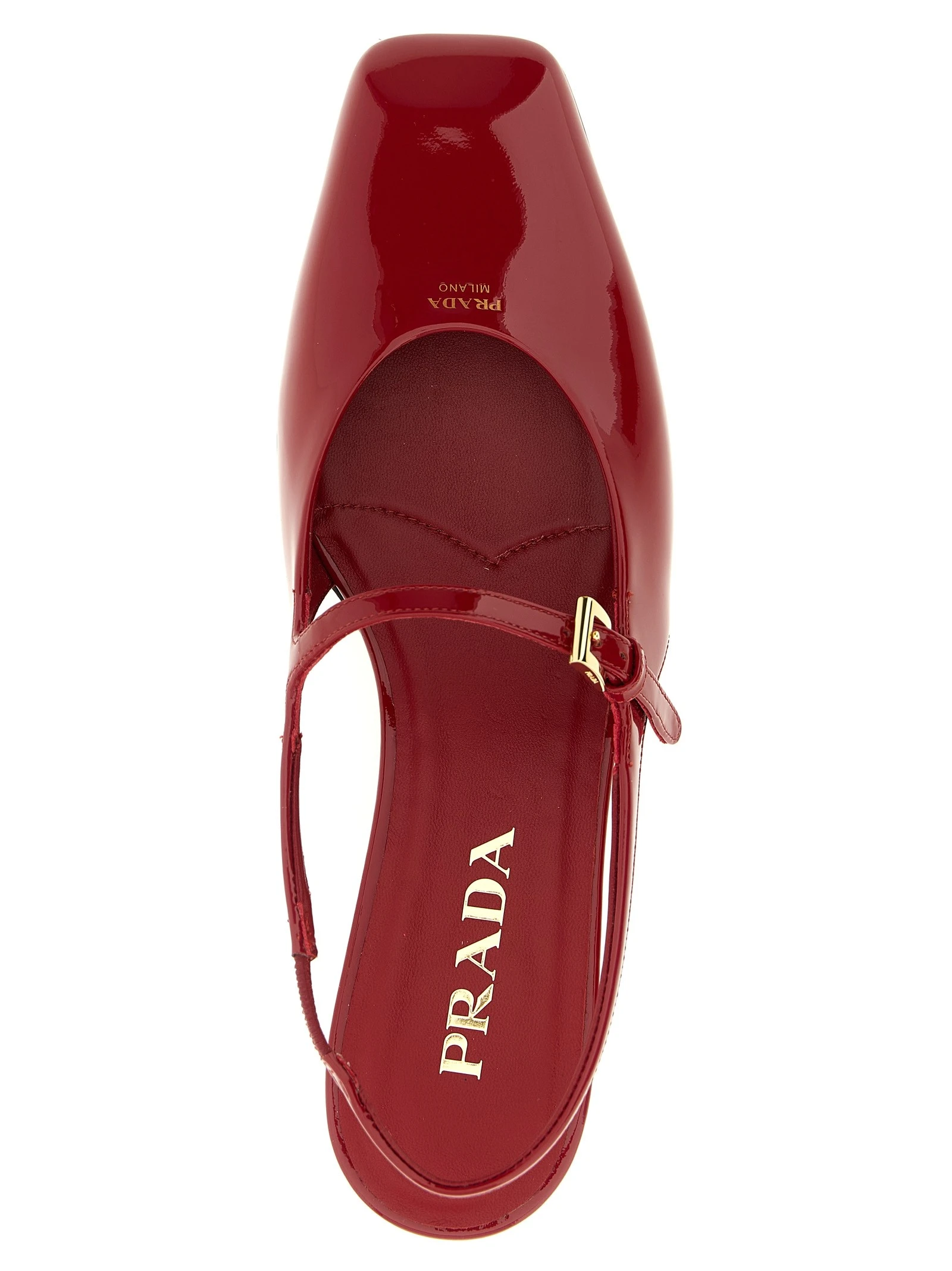 Patent leather slingback