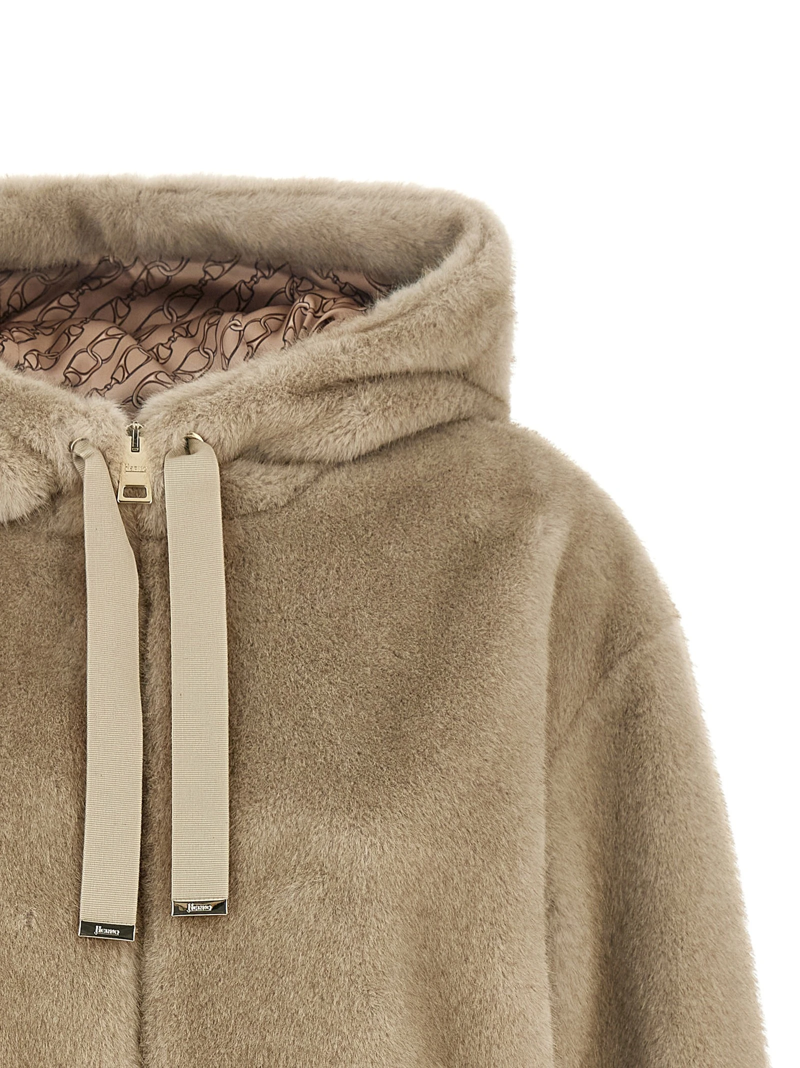 Eco fur hooded