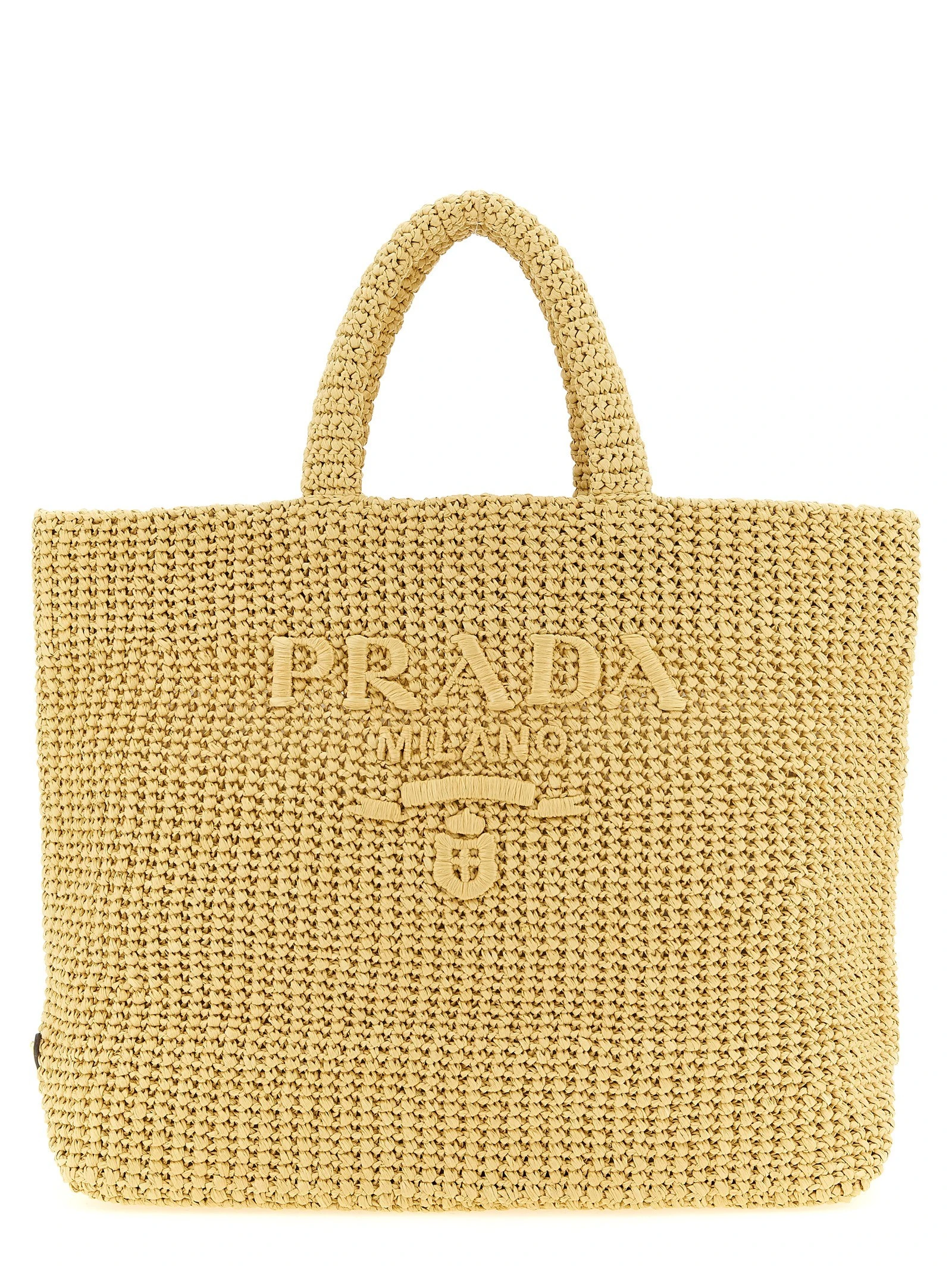 Crochet raffia shopping bag