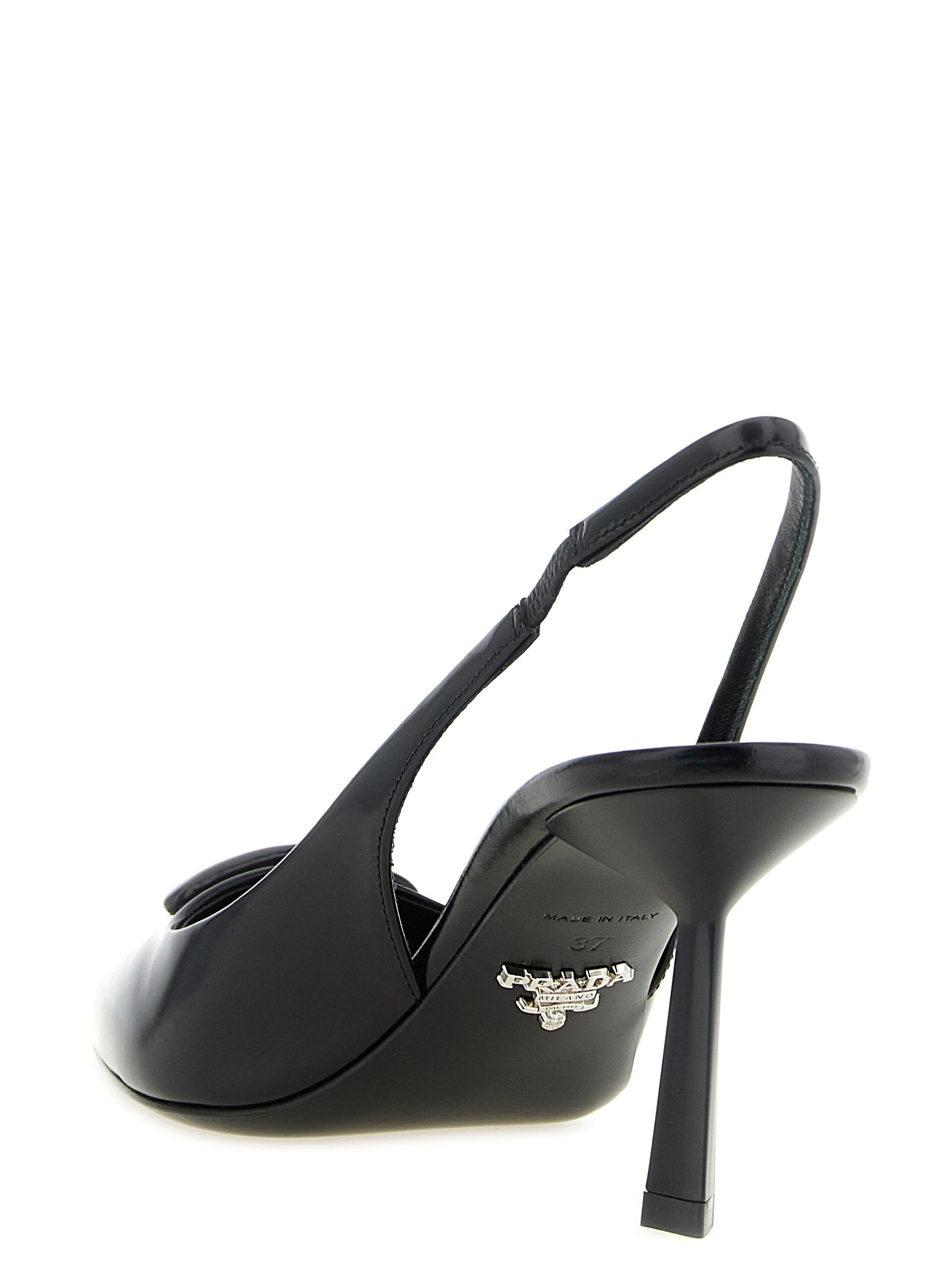 Brushed leather slingback