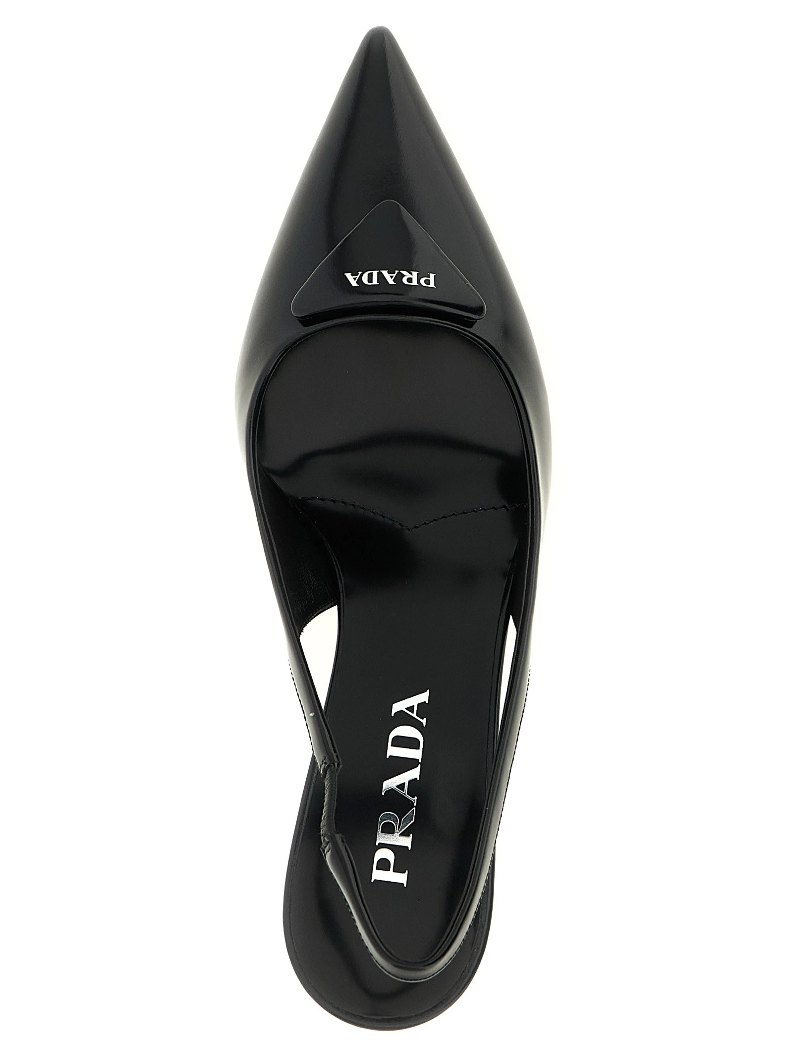 Brushed leather slingback