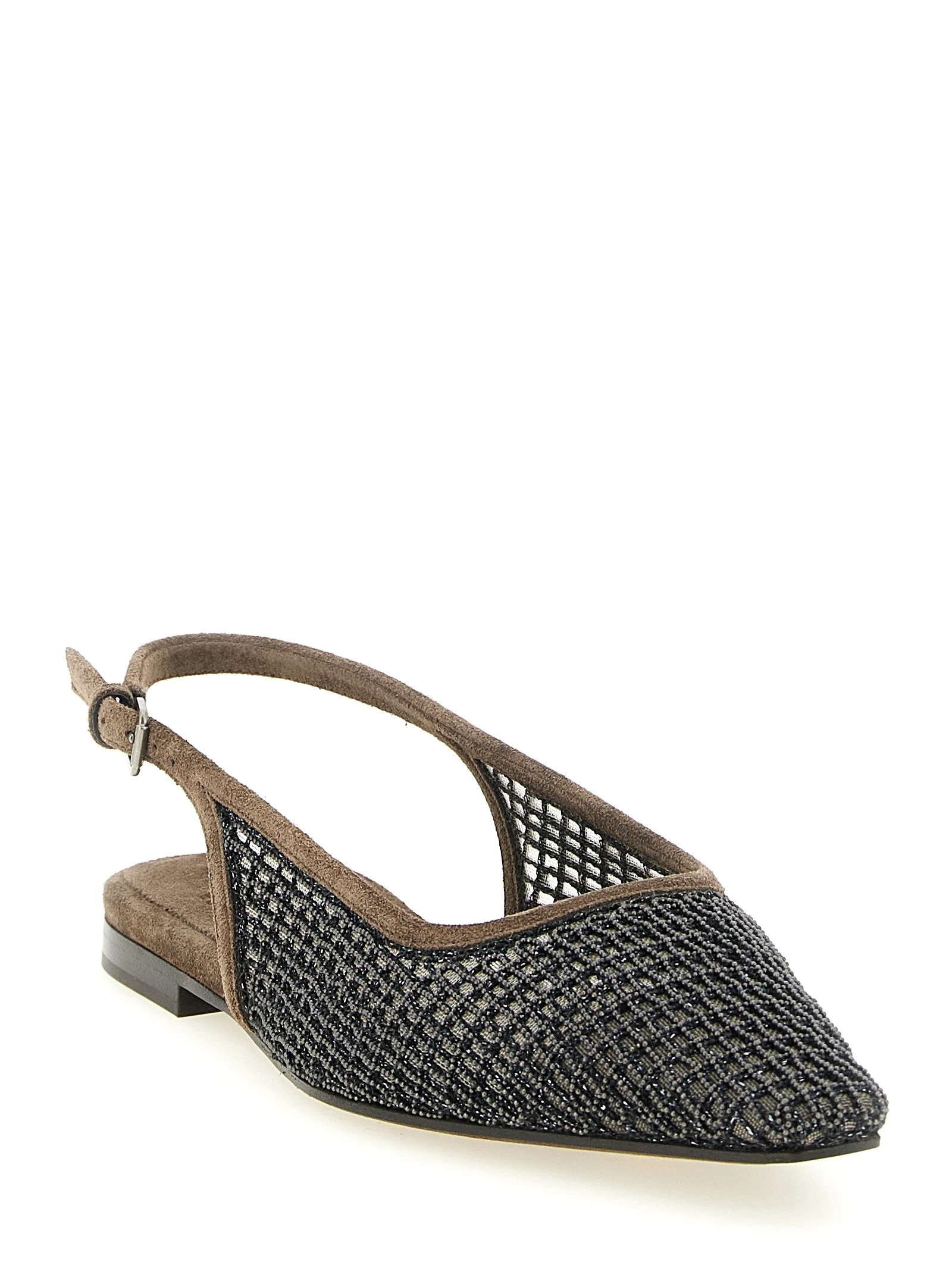 'Precious Net Embroidery' slingback