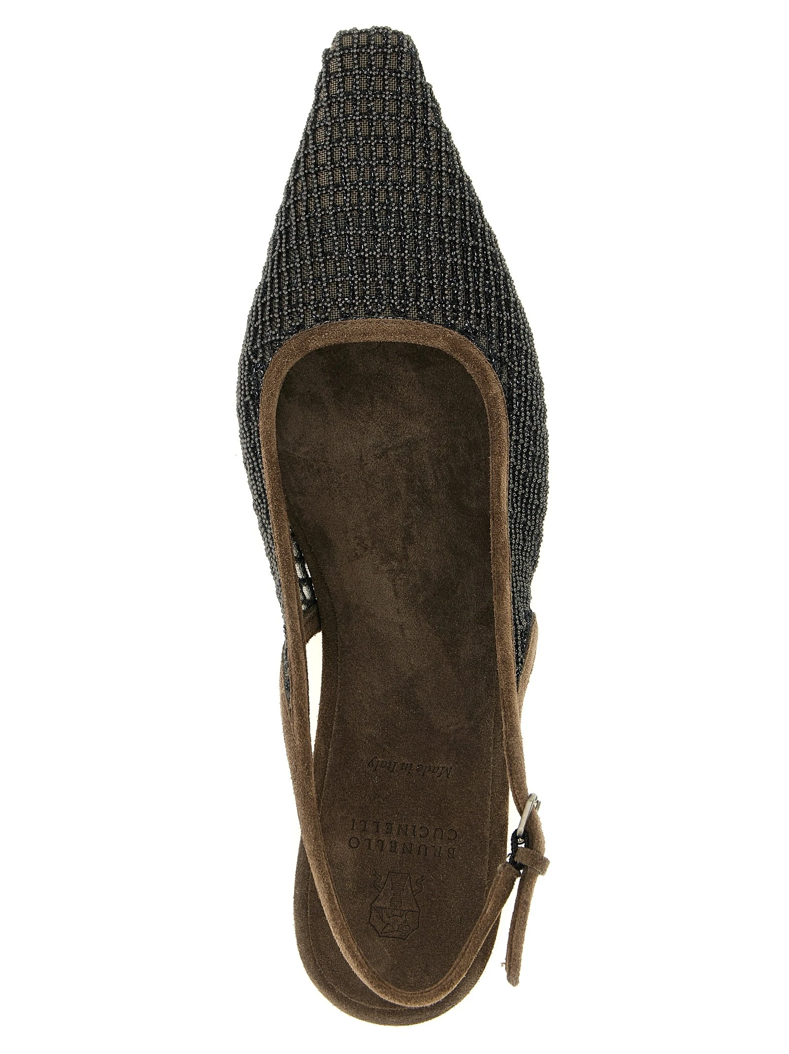 'Precious Net Embroidery' slingback