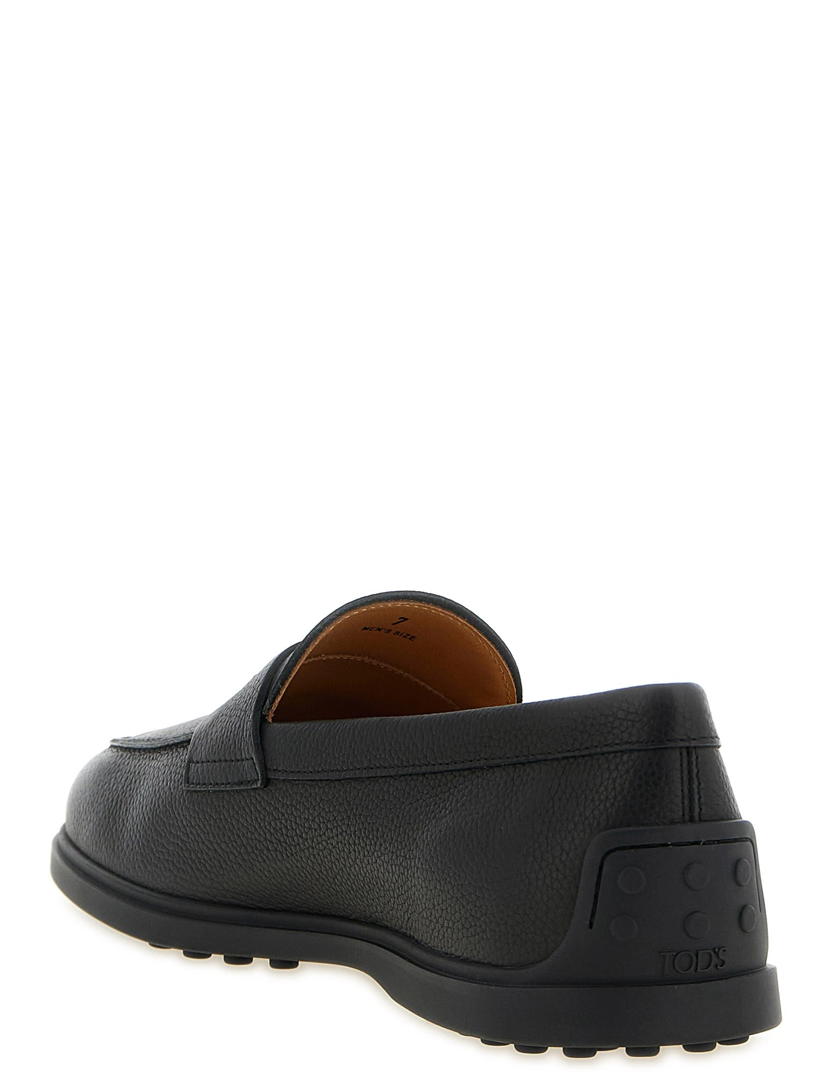 Hammered leather loafers