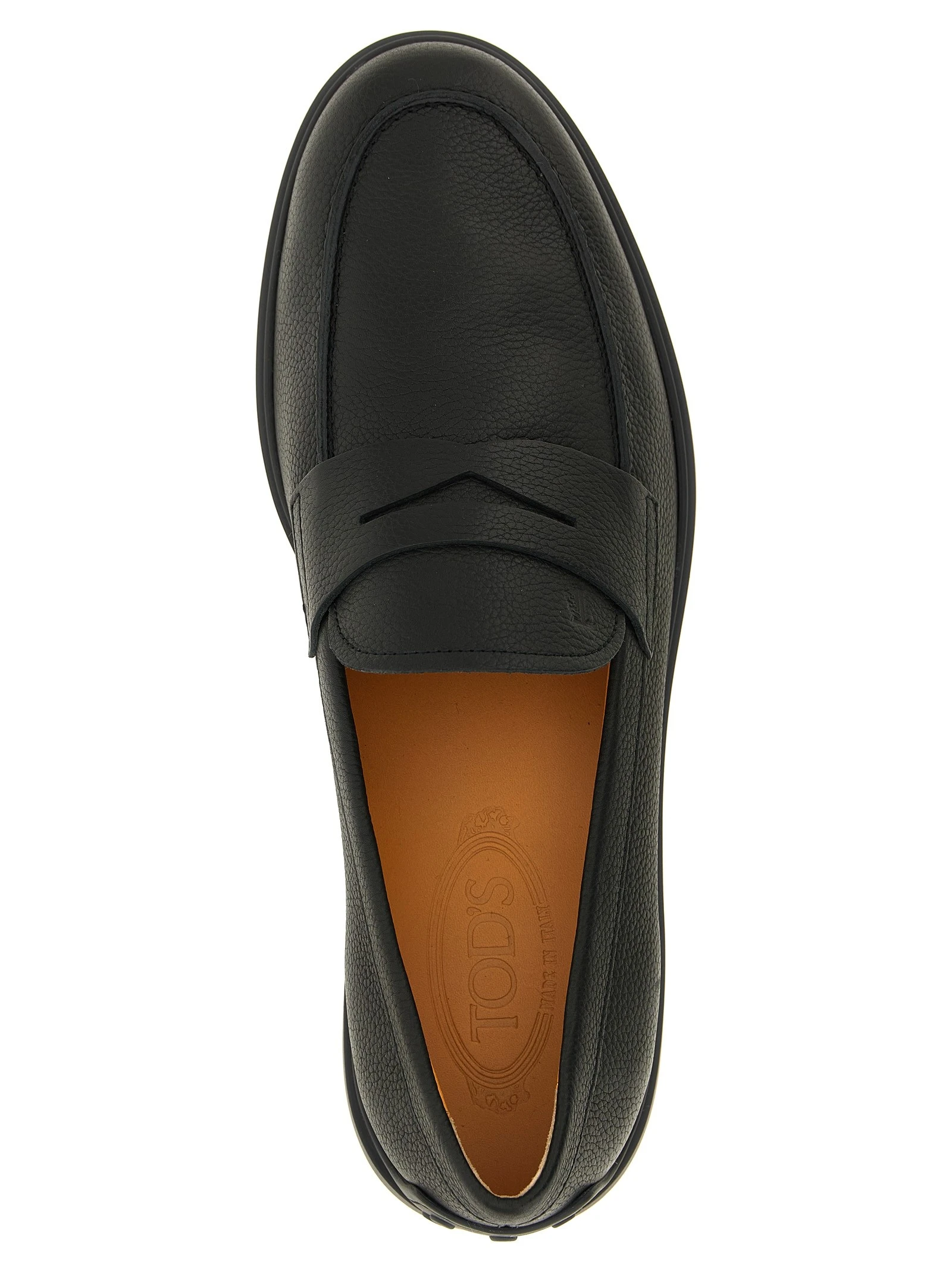 Hammered leather loafers