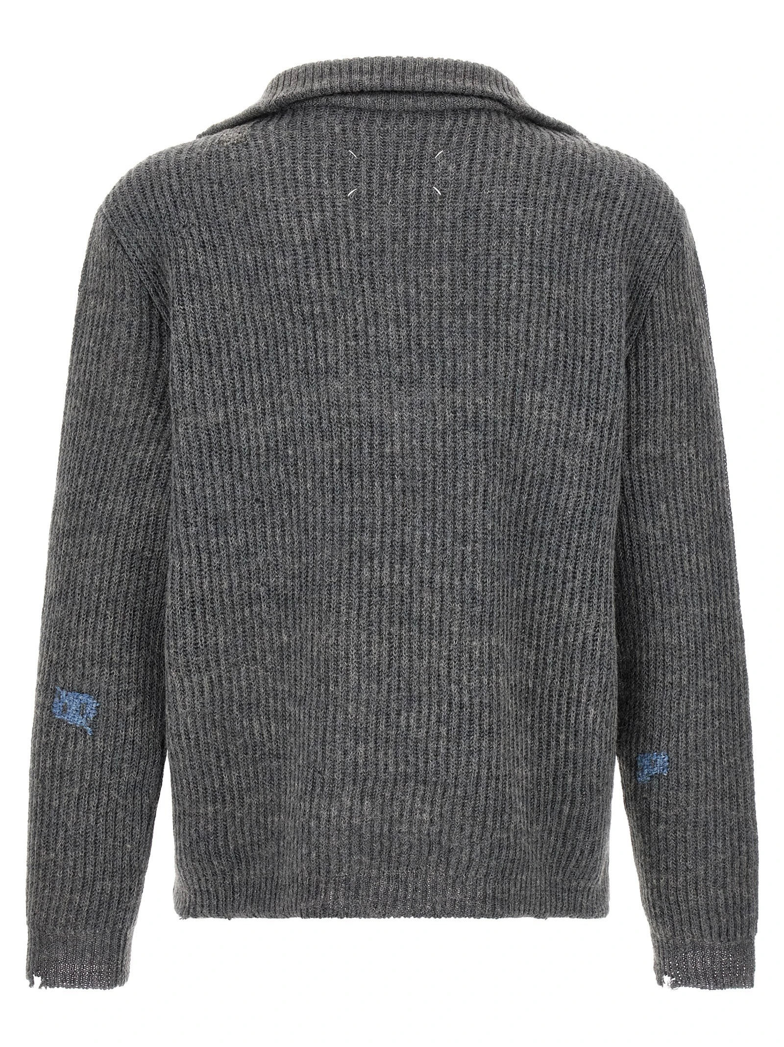 Ribbed linen and wool blend sweater