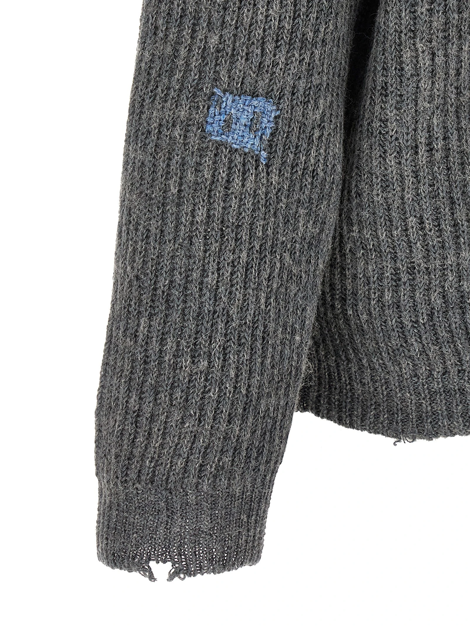 Ribbed linen and wool blend sweater
