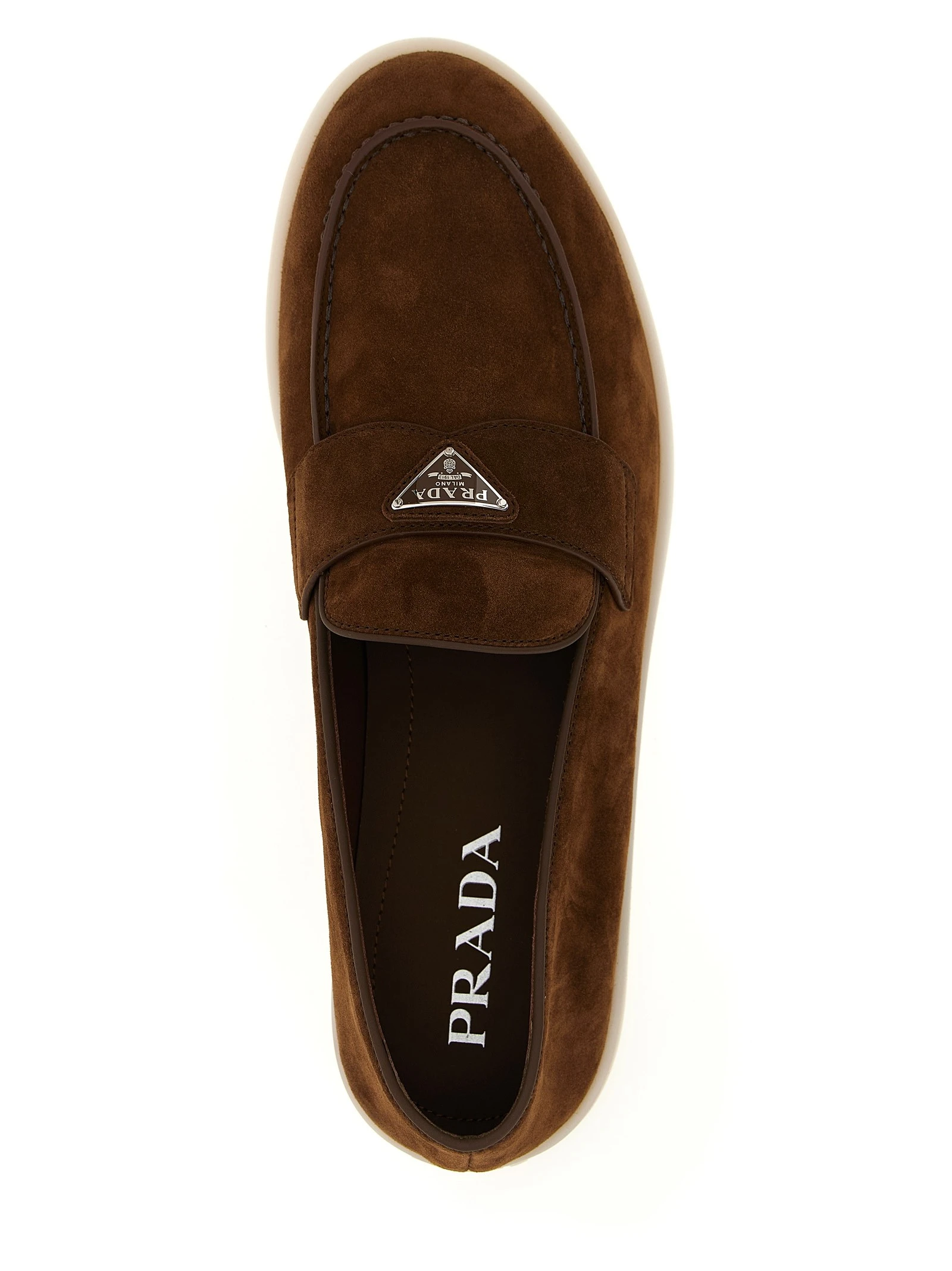 Logo suede loafers