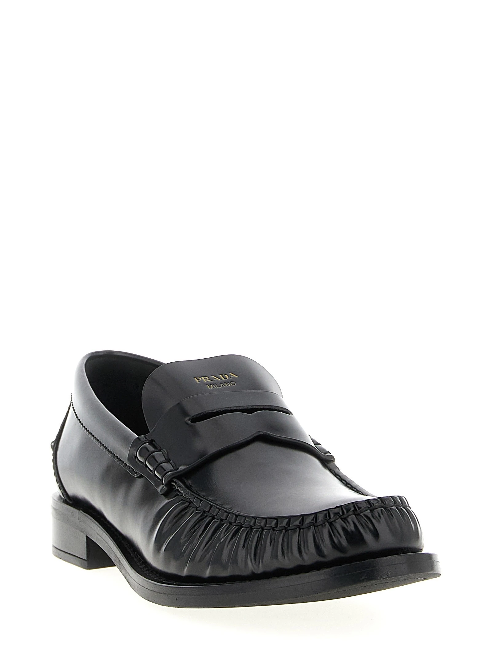 Brushed leather loafers