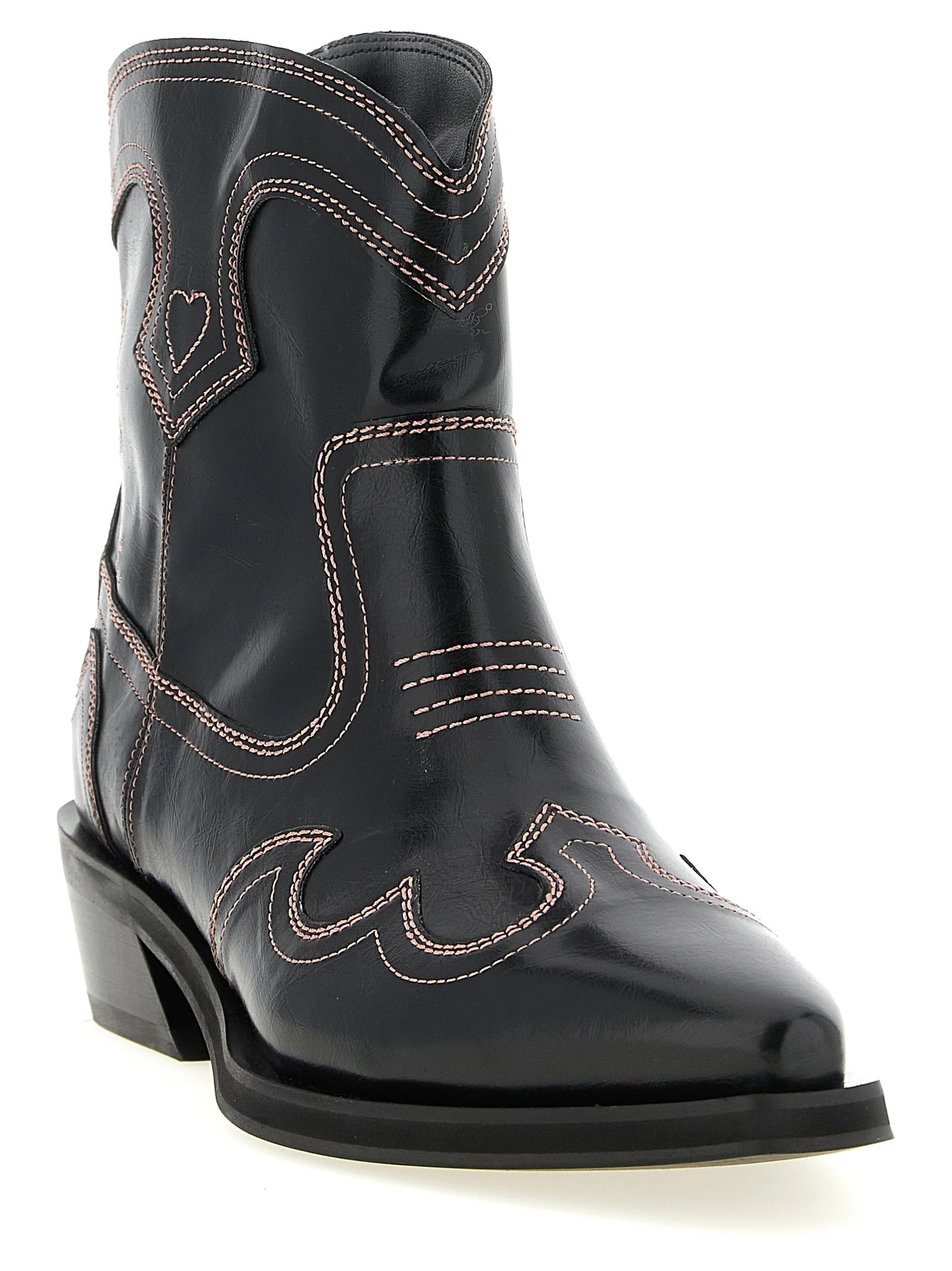 'Low Shaft Embroidered Western' ankle boots