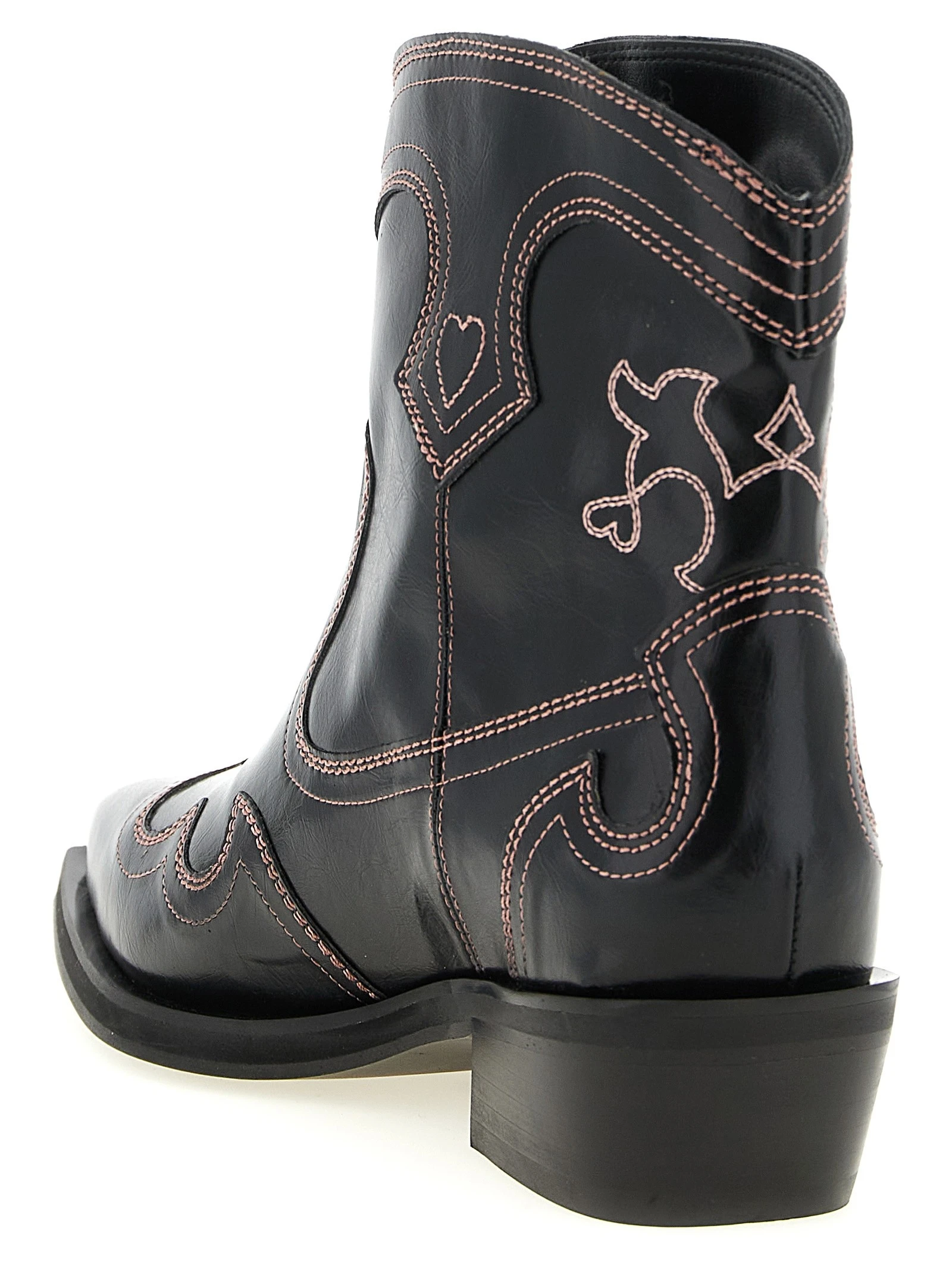 'Low Shaft Embroidered Western' ankle boots
