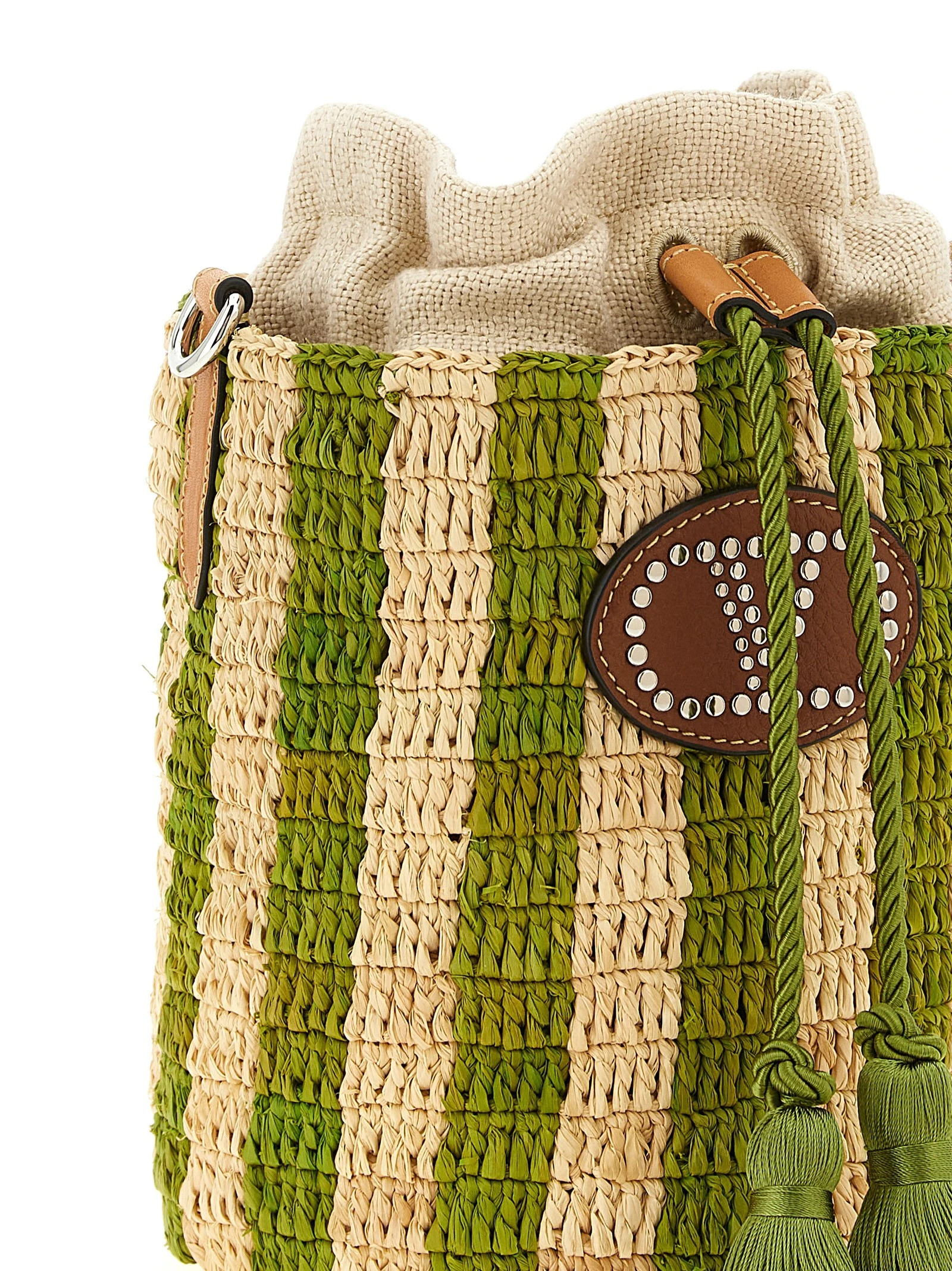 Valentino Garavani raffia small bucket bag