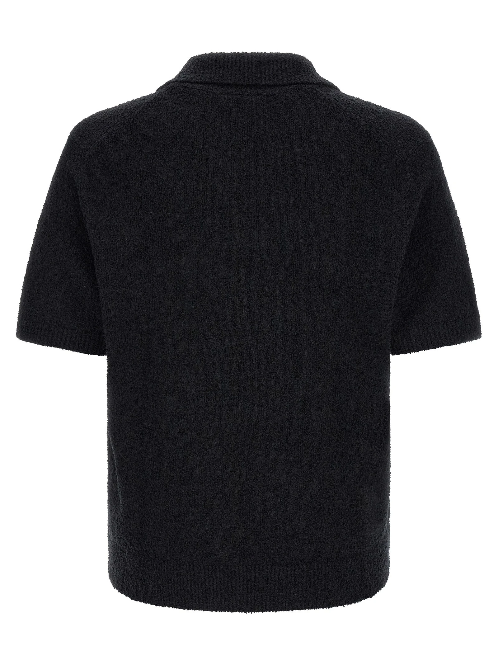 Bouclé knitted polo shirt