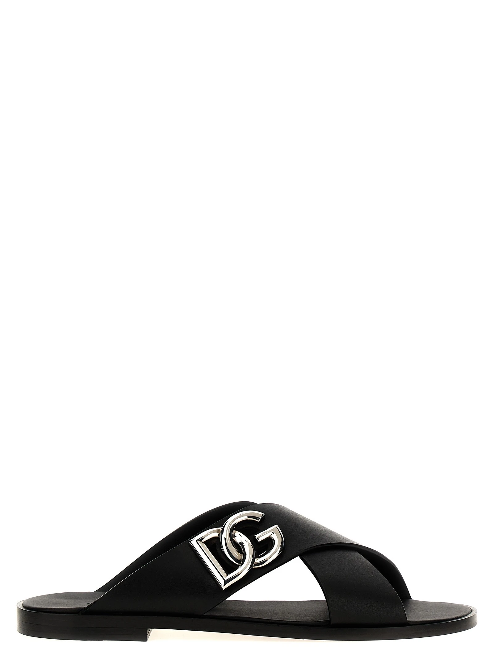 Logo leather sandals