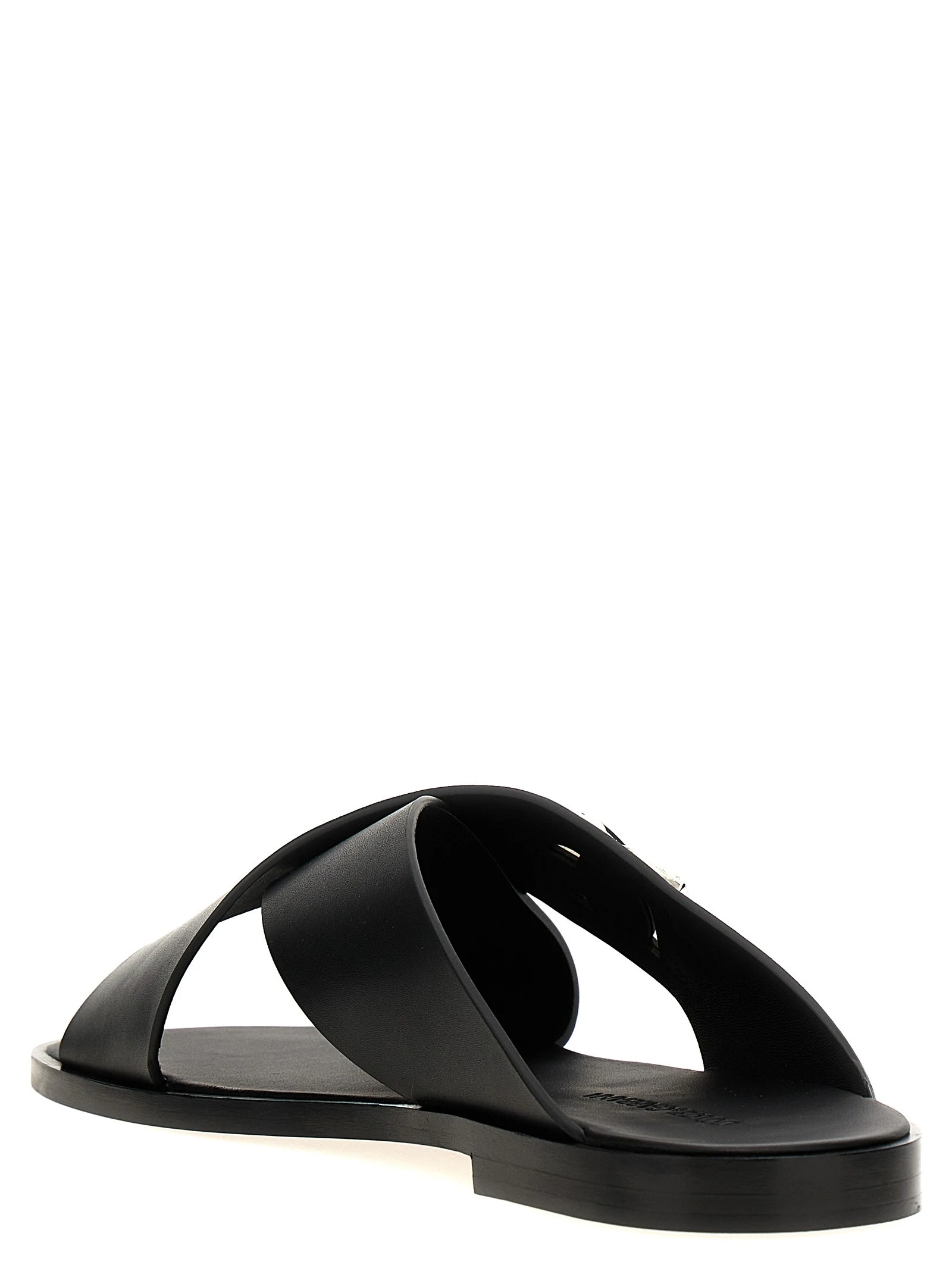 Logo leather sandals