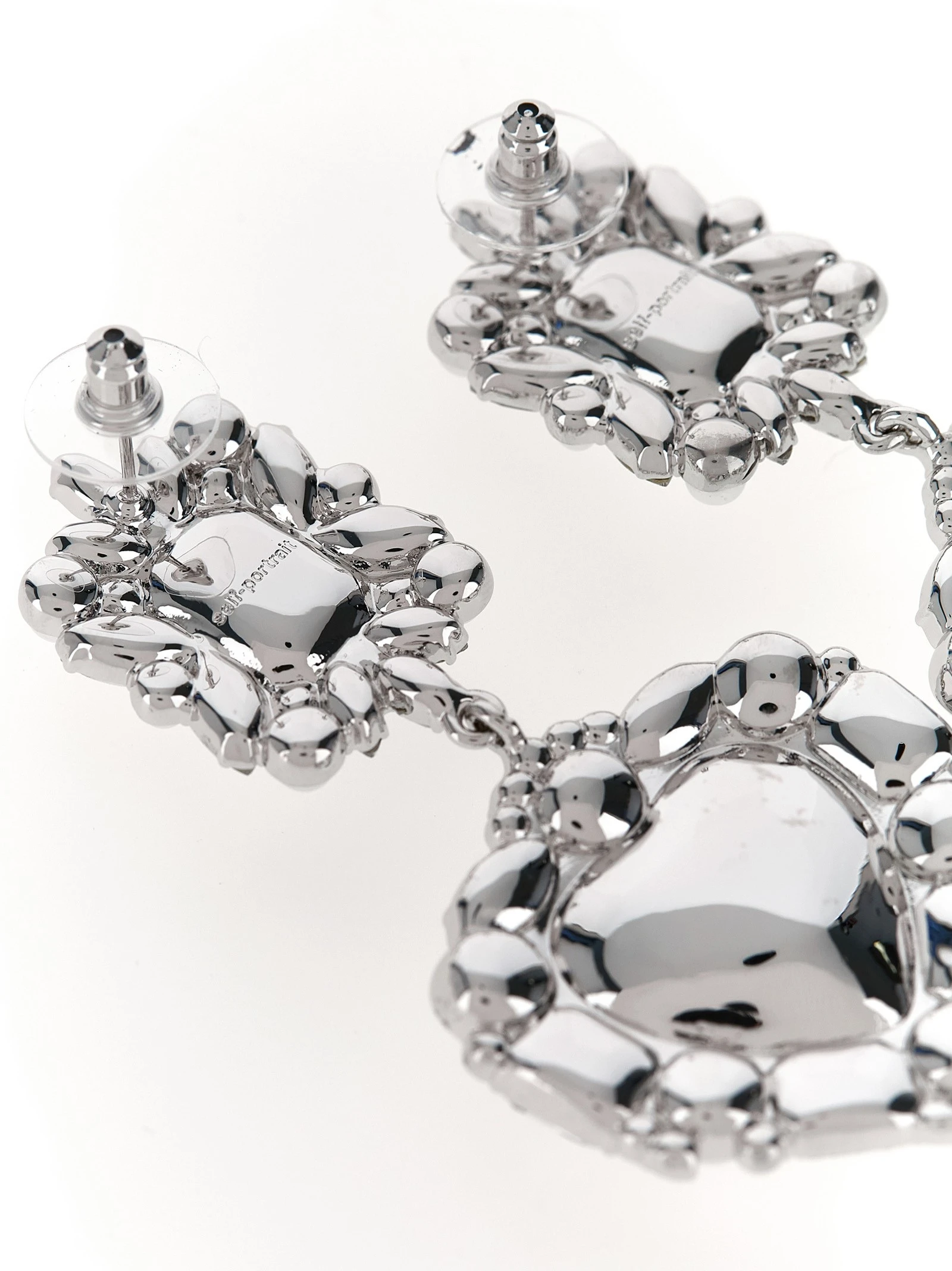 'Crystal Pearl Tiered Heart' earrings