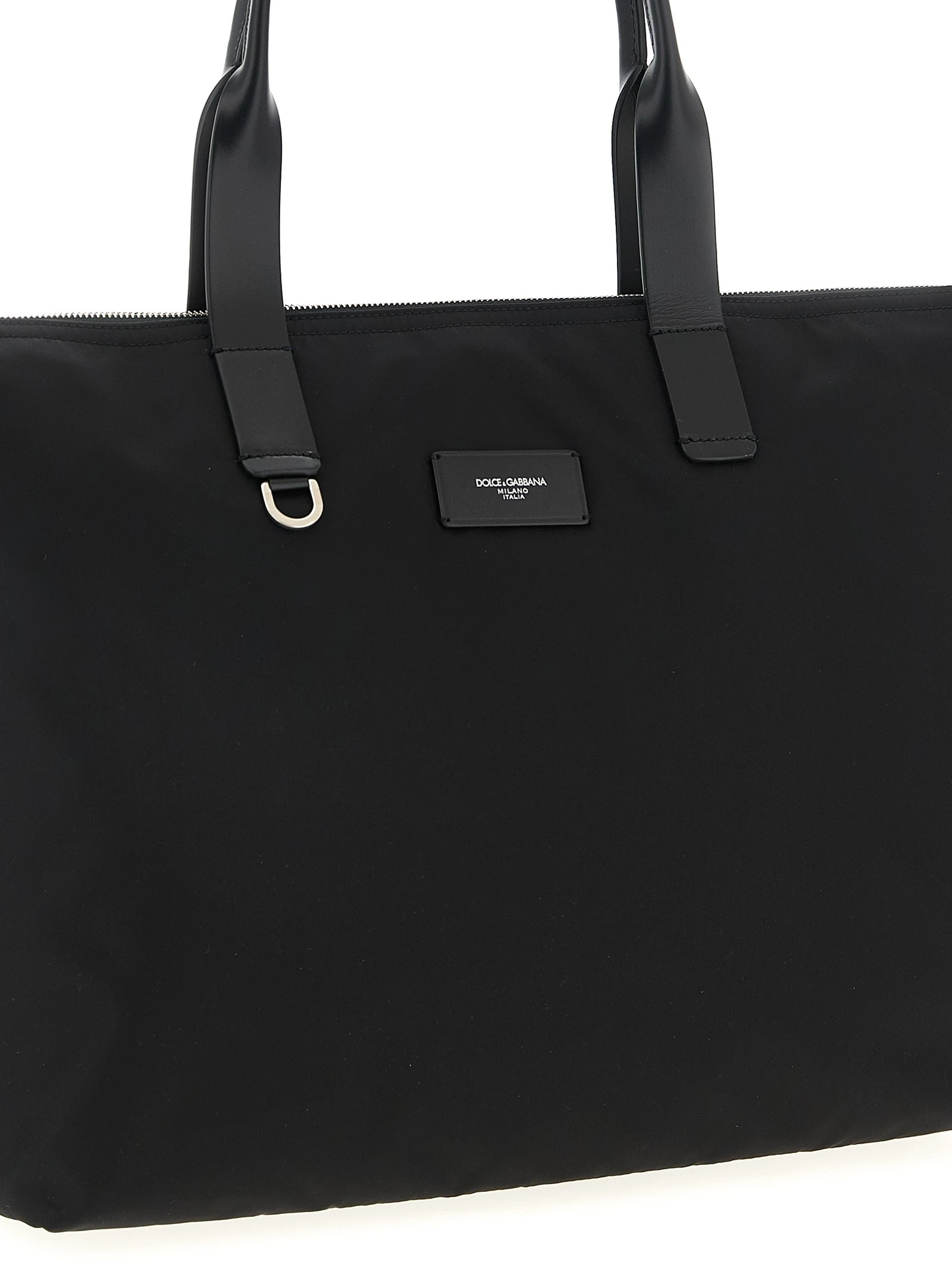 Media logo patch shopping bag