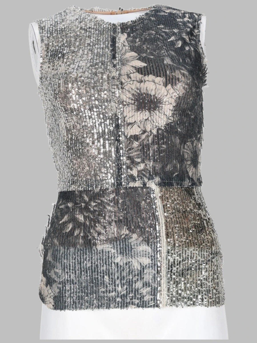 TOP FLOREALE CON PAILLETTES