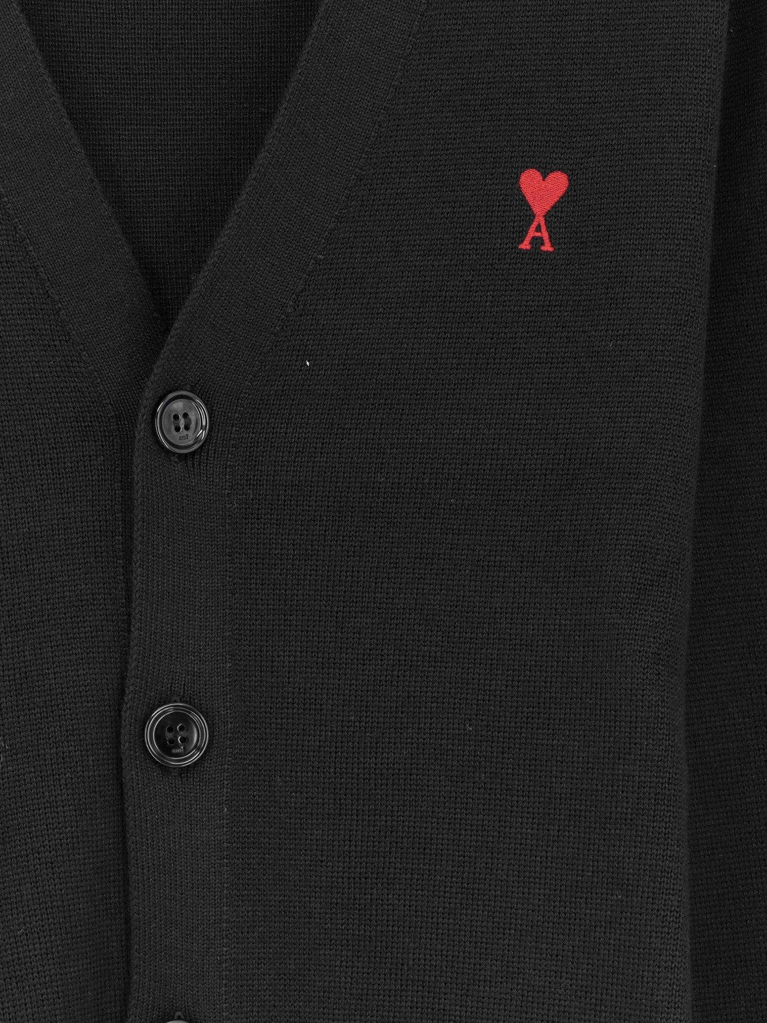 Wool cardigan with Logo embroidery