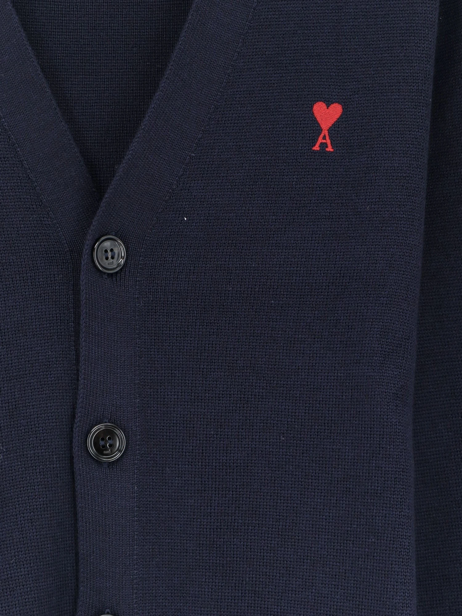 Wool cardigan with iconic embroidery