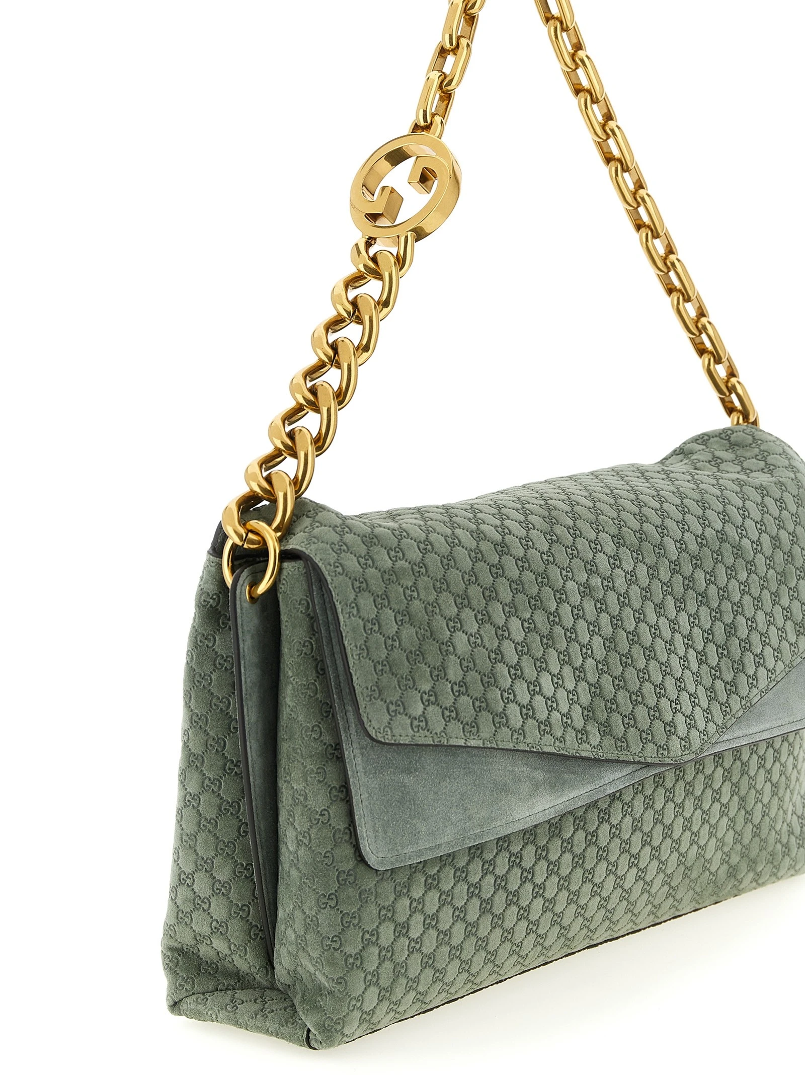 GG large suede shoulder bag