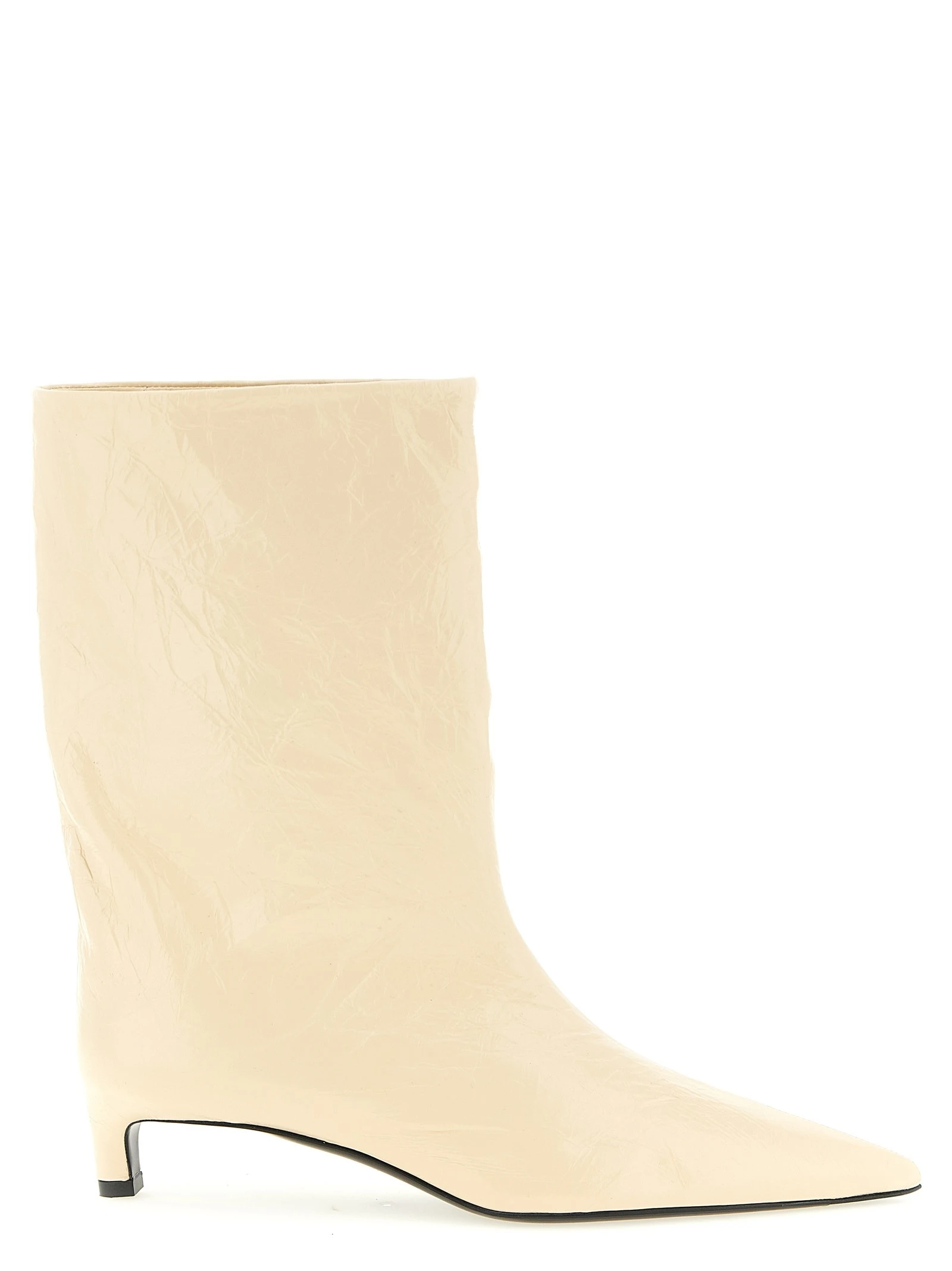 Craquelé leather ankle boots