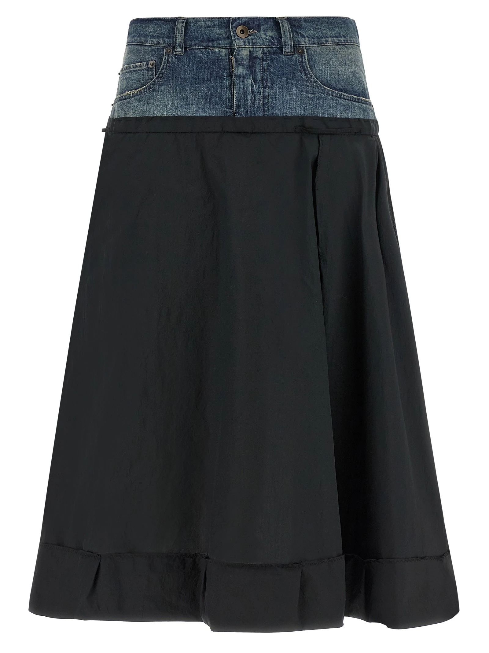 Denim insert skirt