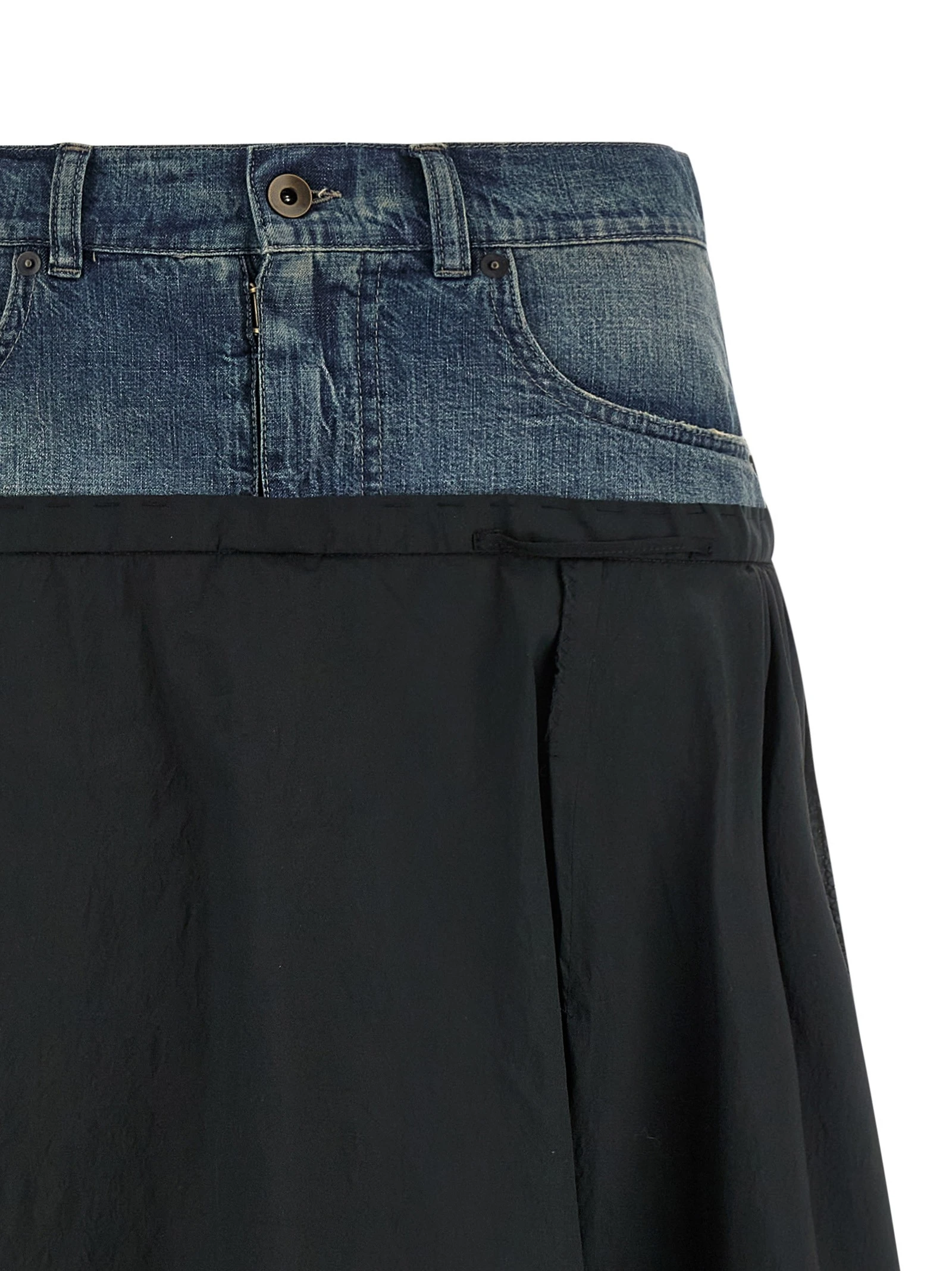 Denim insert skirt