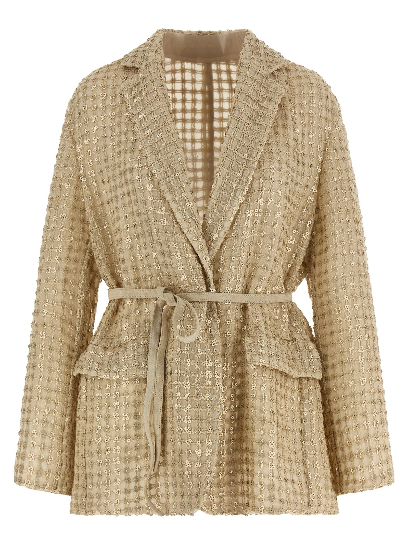 'Dazzling Net Embroidery' organza blazer