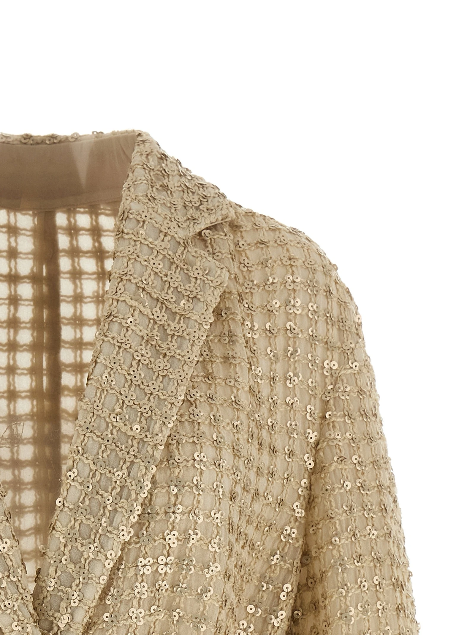 'Dazzling Net Embroidery' organza blazer