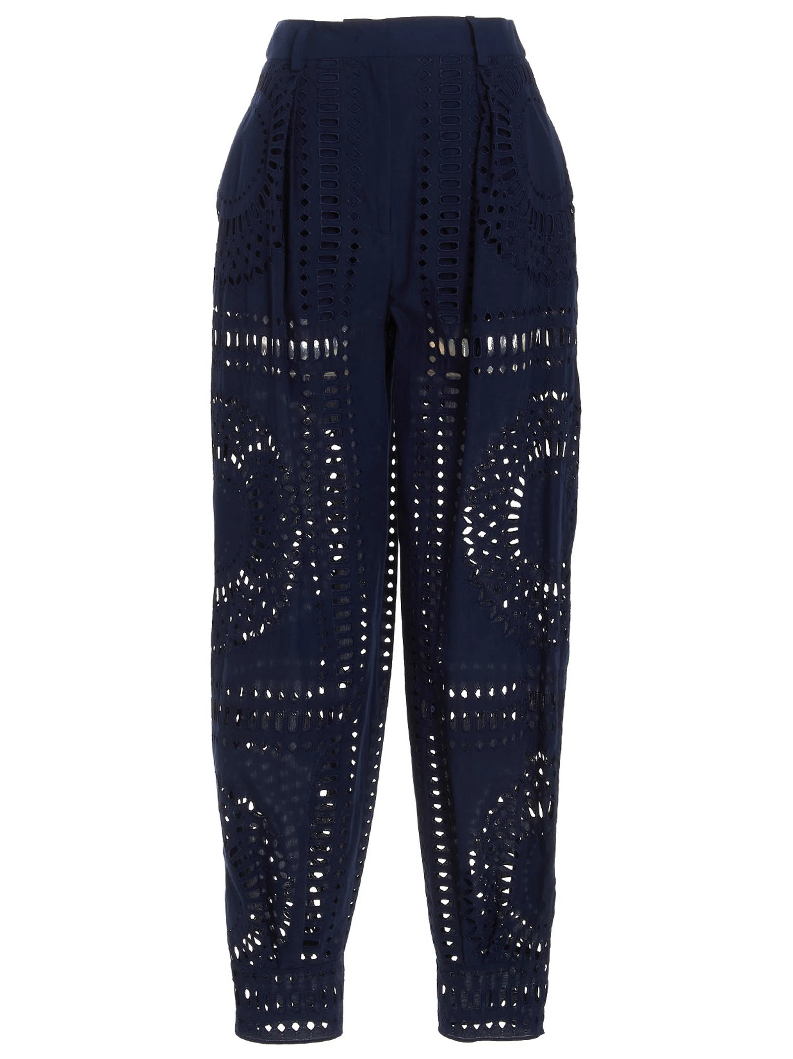 Embroidered cotton pants