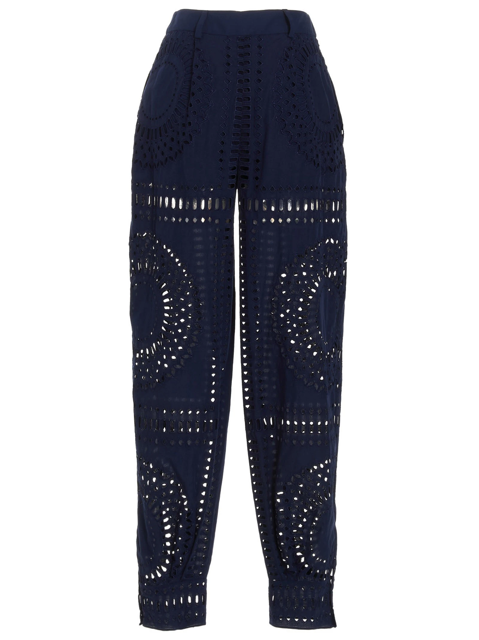 Embroidered cotton pants