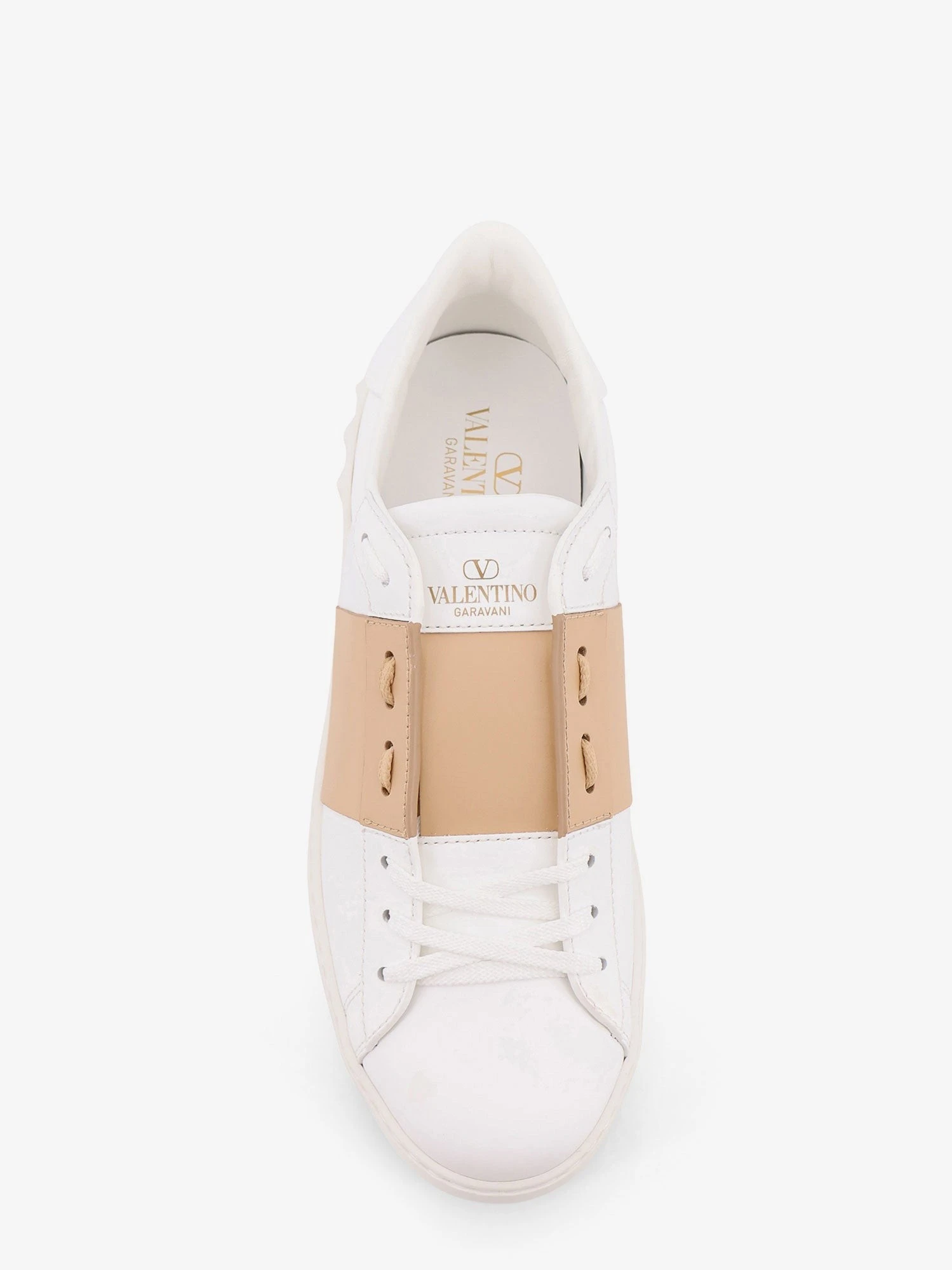 Open leather sneakers