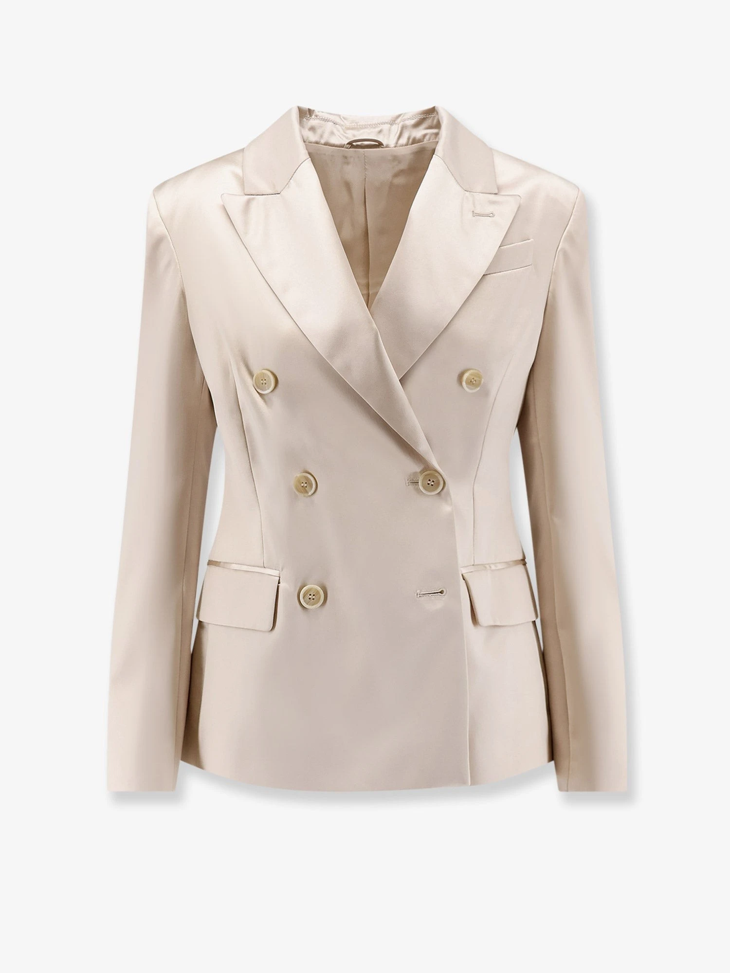 Double-breasted silk blazer