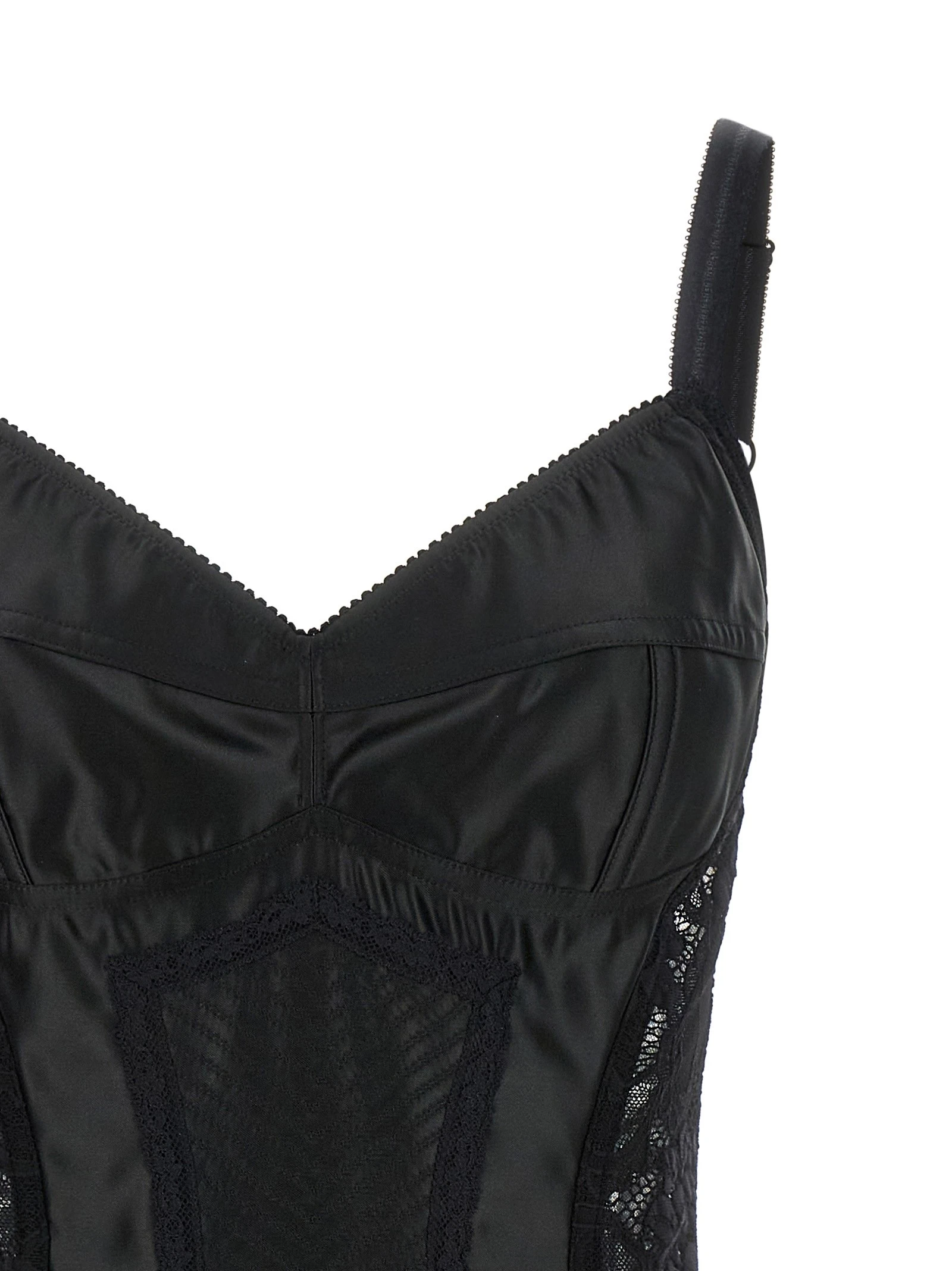 Satin and lace corsetry bodysuit
