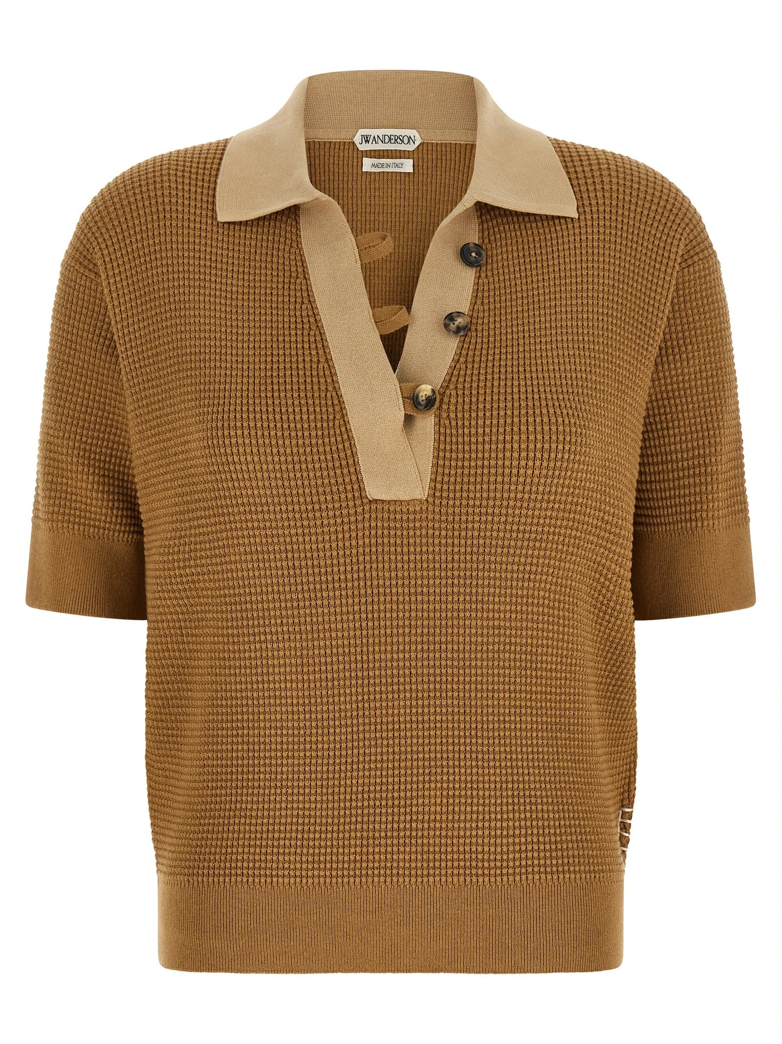 Waffle stitch polo shirt